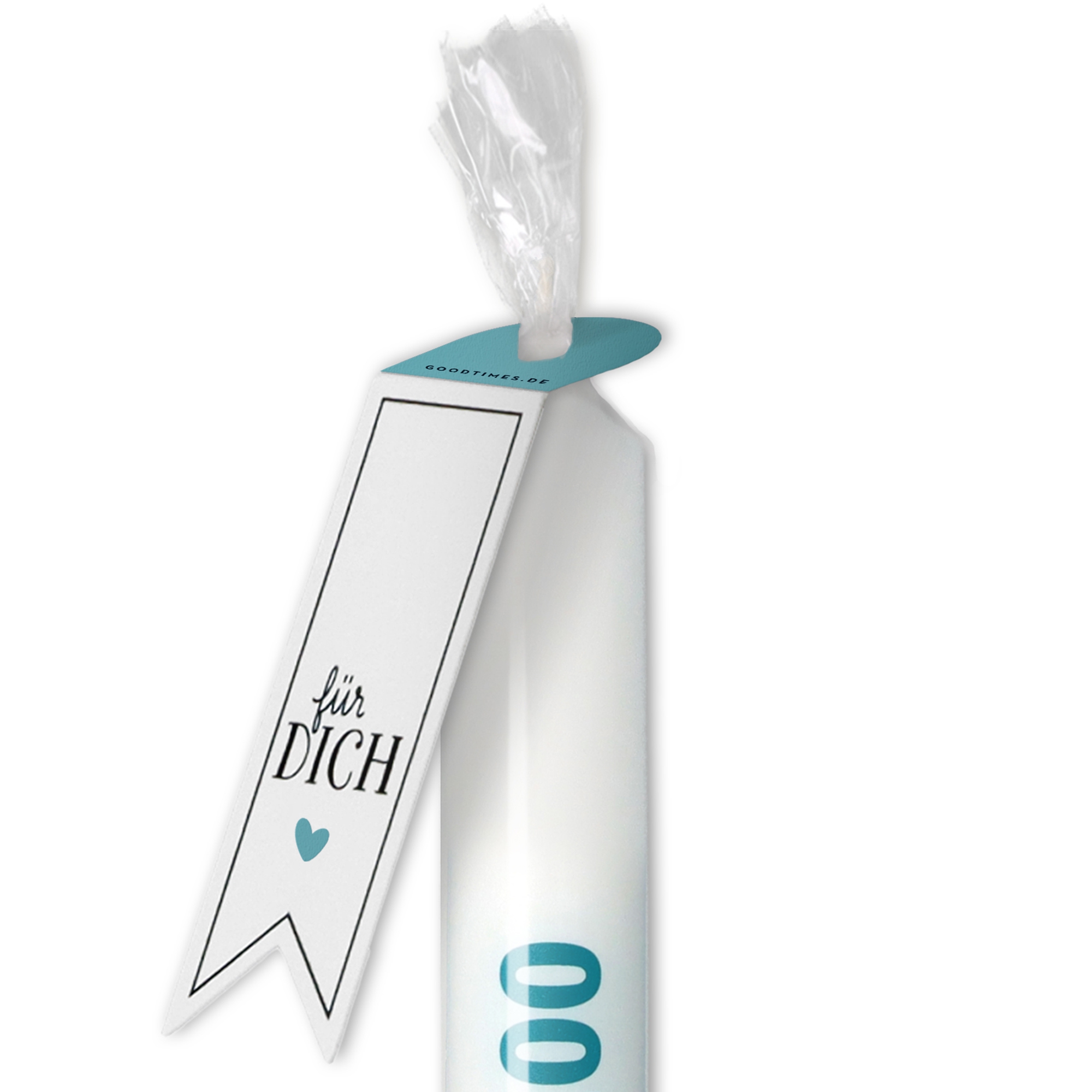 Stabkerze Weiß, Petrol "Überflieger 100" Stabkerze Weiß, Petrol "Überflieger 100"