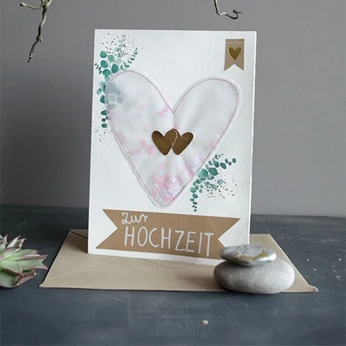Hochzeit Karte, Herz Design, Herzkarte, Papierkarte, Hochzeitsgruß