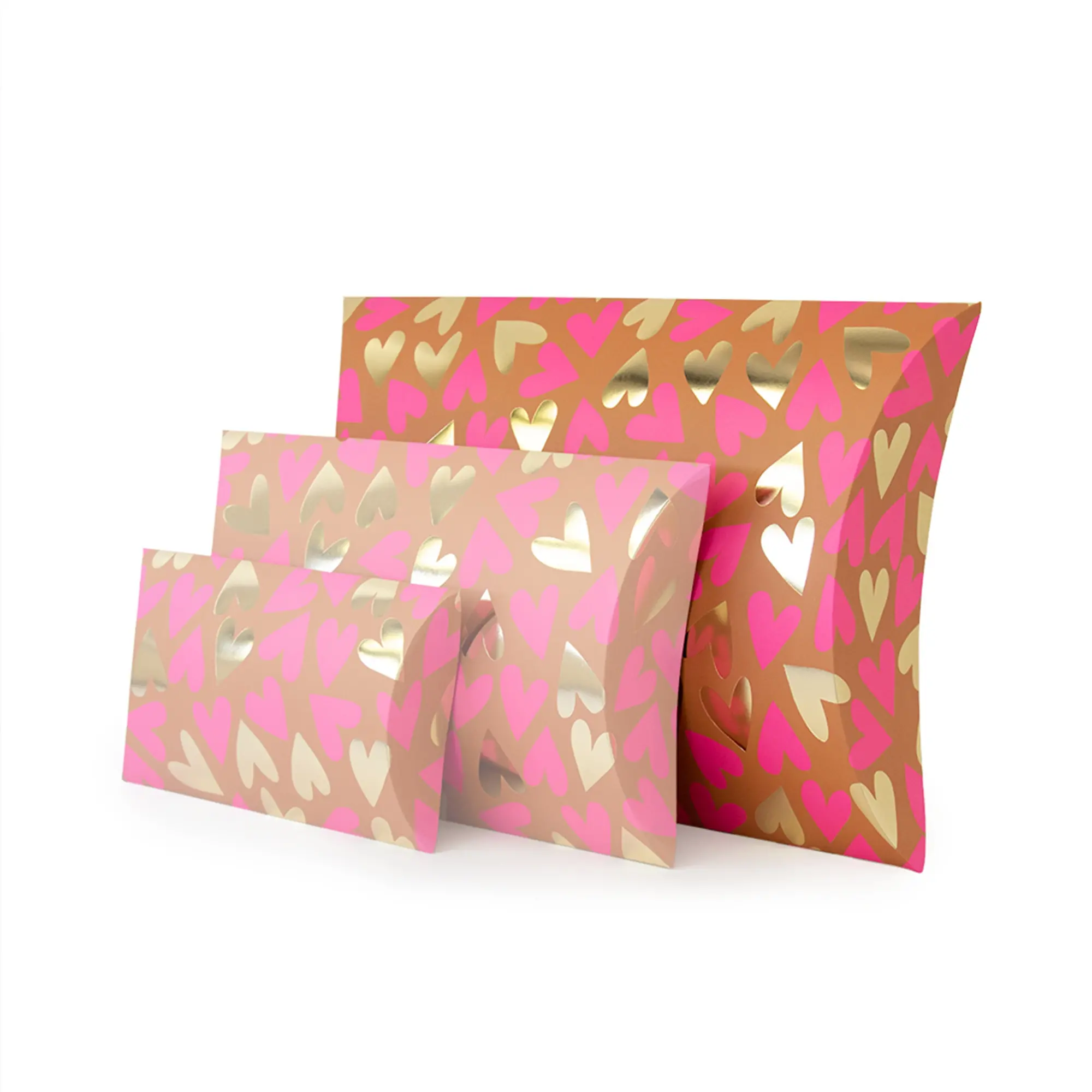 Geschenkschachtel L "Herzen" Pink
