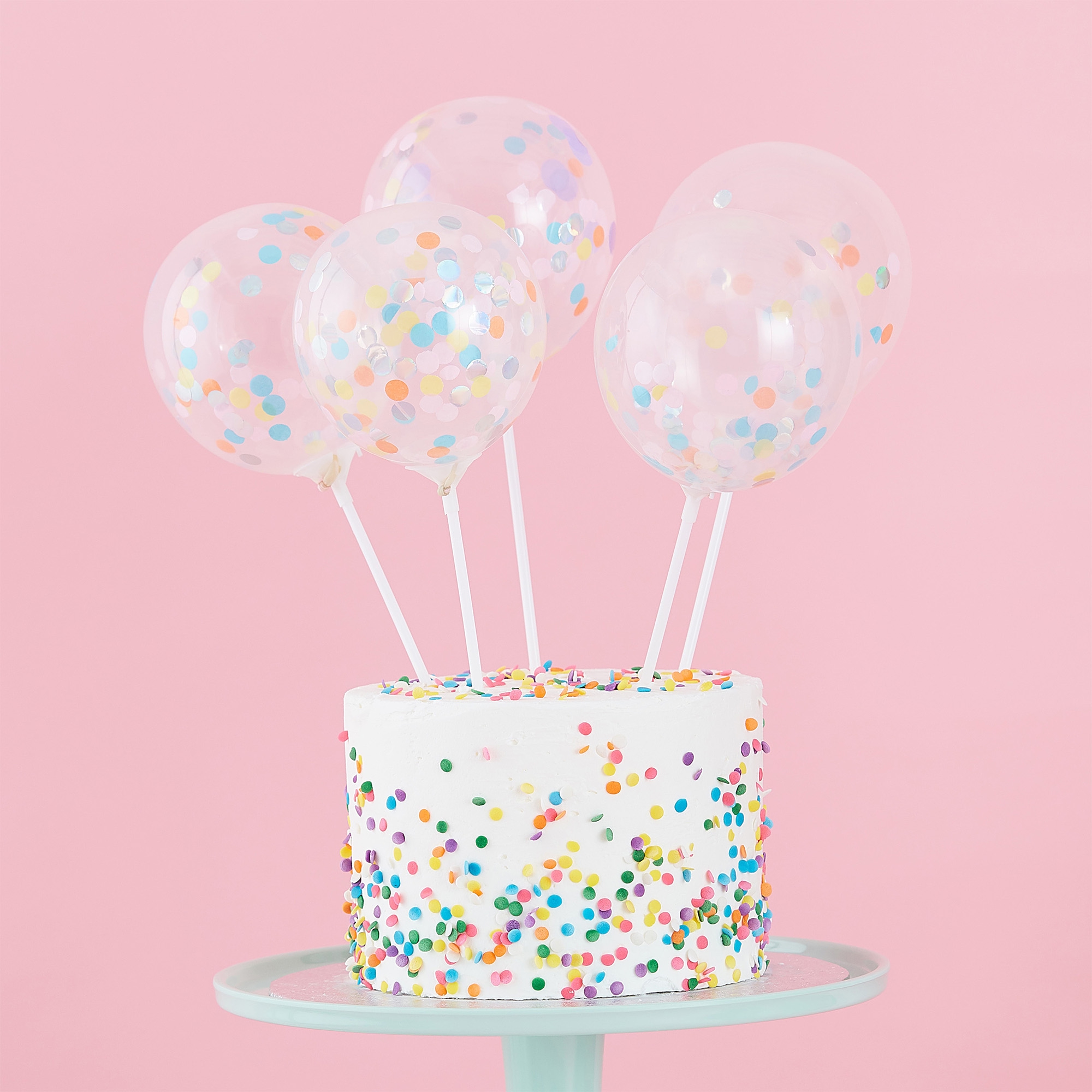 Cake Topper "5 Mini Konfetti Luftballons"