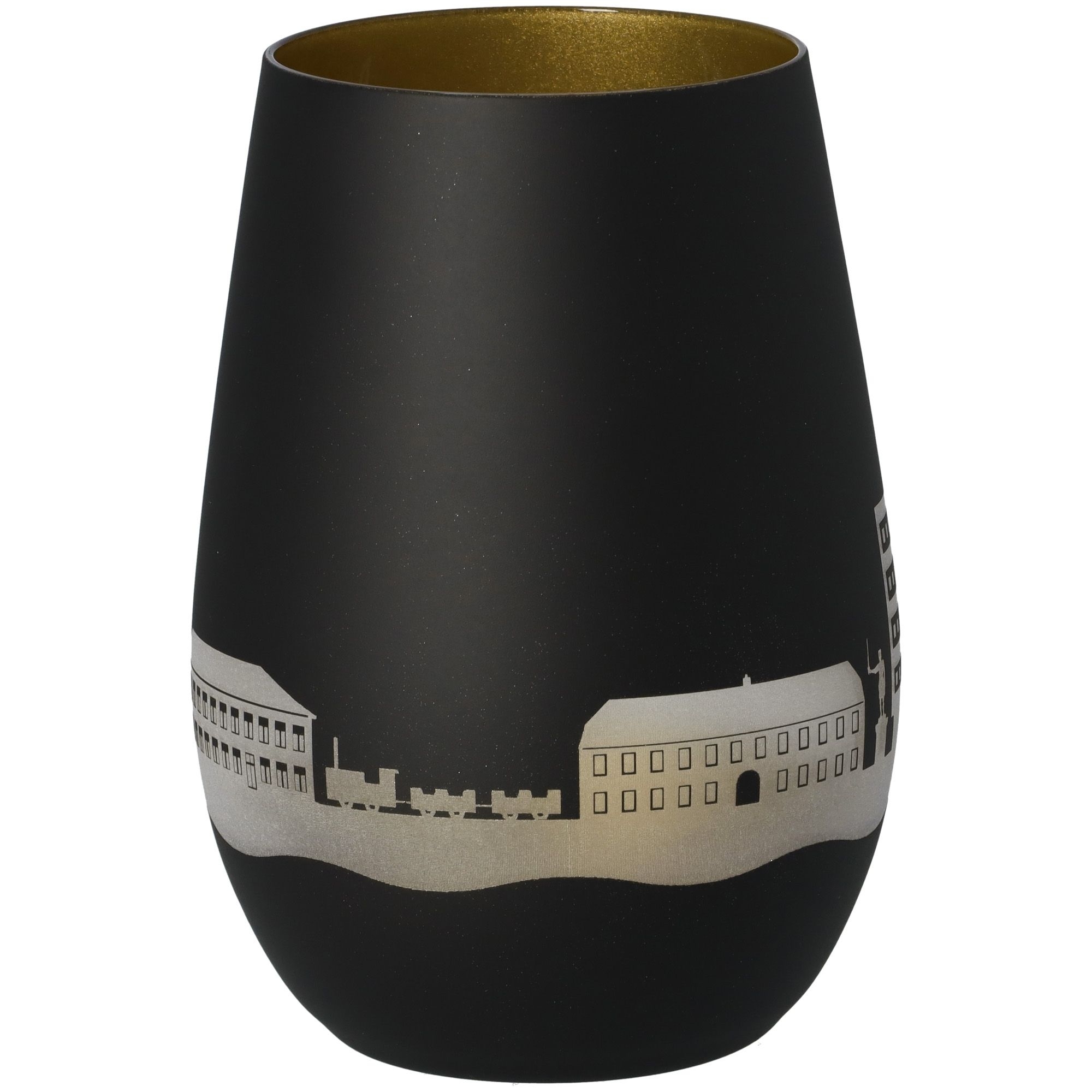 Windlicht Skyline Bad Bramstedt Schwarz/Gold Krug, Töpferei, Vase, Tasse