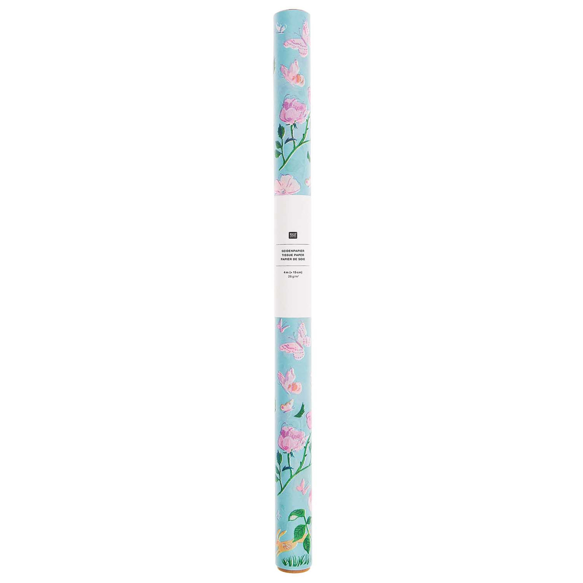 Seidenpapier auf Rolle "Frühlingswiese" 4m