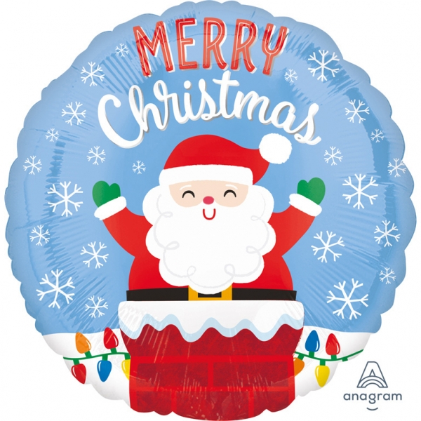 Ballon Weihnachtsmann im Kamin 45cm Ballon Weihnachtsmann im Kamin 45cm