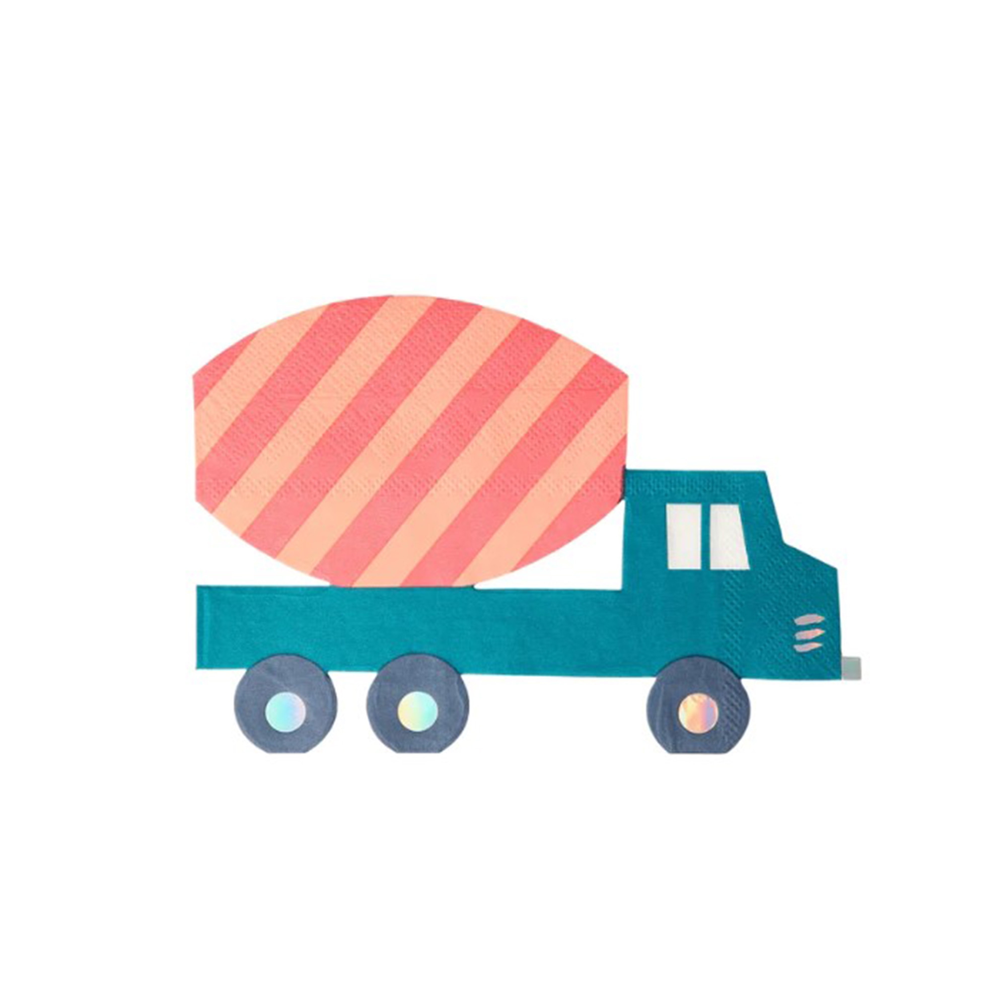 Meri Meri - 16 Servietten "Baufahrzeug" Maschine, Rad, Kutsche, Transport, Fahrzeug