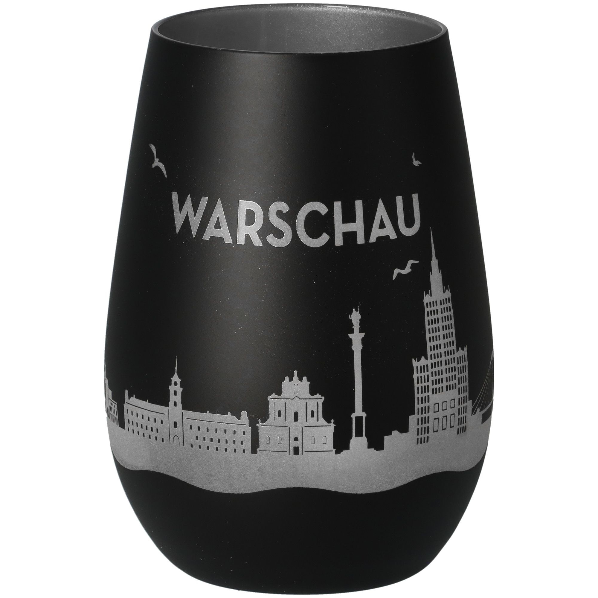 Becher, Stadt-Silhouette, Schwarz, Kupfer?