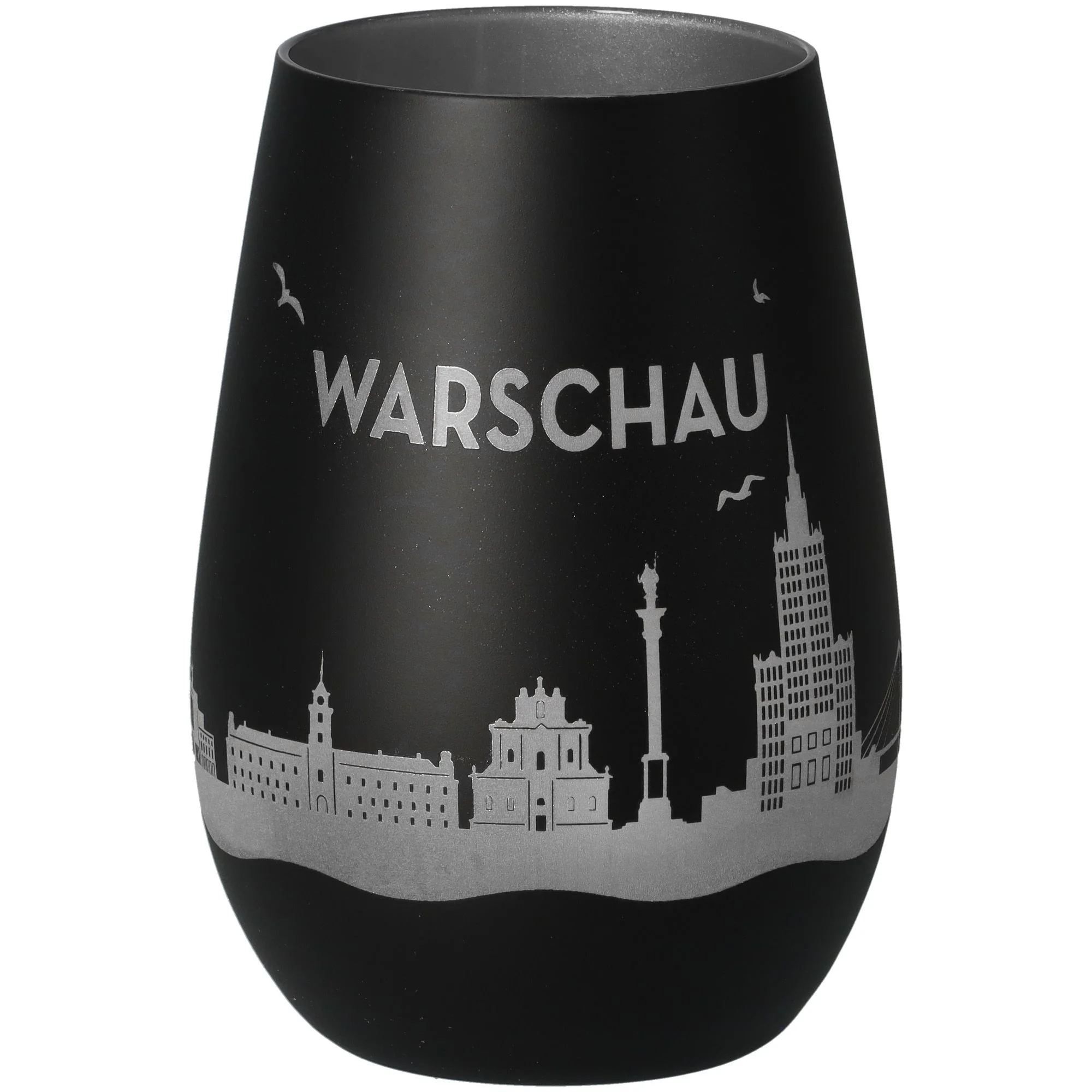 Becher, Stadt-Silhouette, Schwarz, Kupfer?