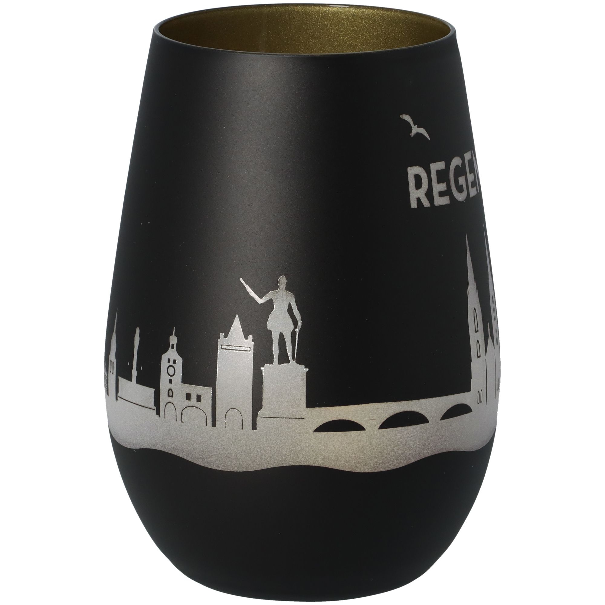 Windlicht Skyline Regensburg Schwarz/Gold Windlicht Skyline Regensburg Schwarz/Gold