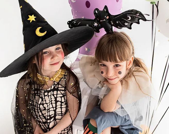 Hexenhut glänzend mit Mond & Sternen Hexenhut glänzend mit Mond & Sternen