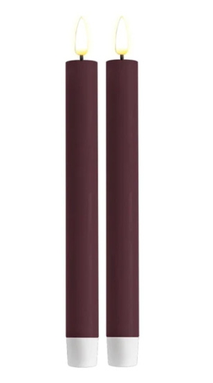 Deluxe - 2 LED Stabkerzen Violett, 24 cm