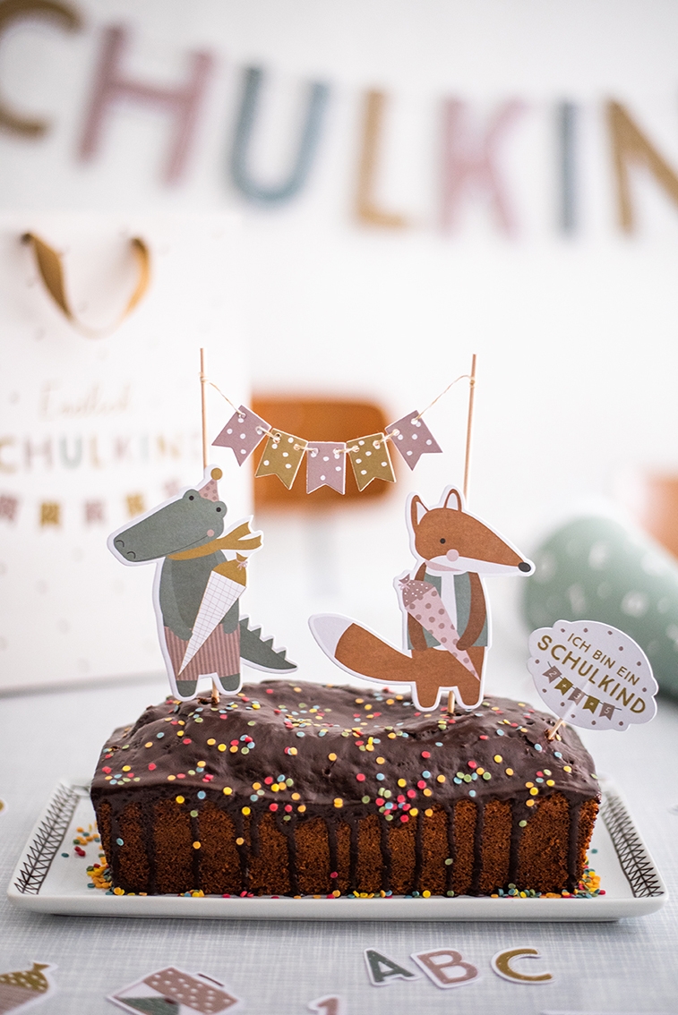 Einschulung - Tortendeko "Fuchs & Krokodil" Einschulung - Tortendeko "Fuchs & Krokodil"