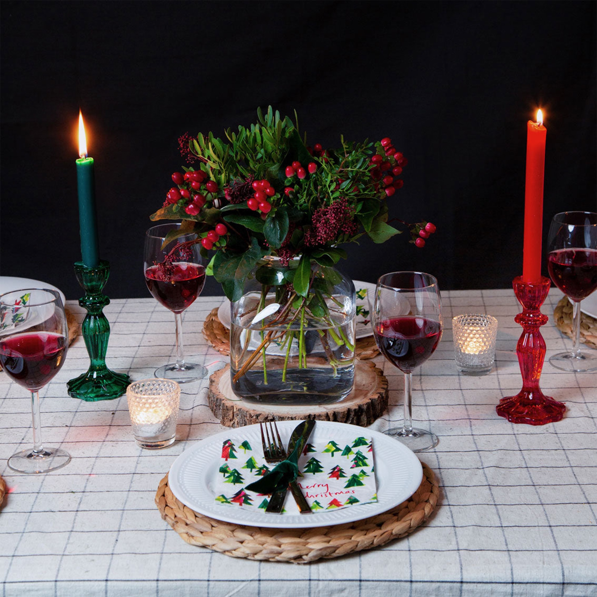 20 Servietten "Merry Christmas Tannenbäume"
