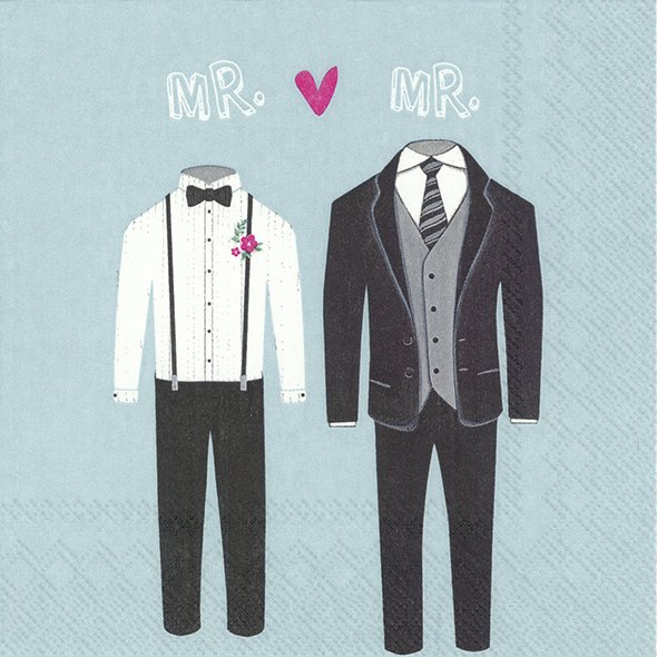 20 Servietten "Mr ♥ Mr"