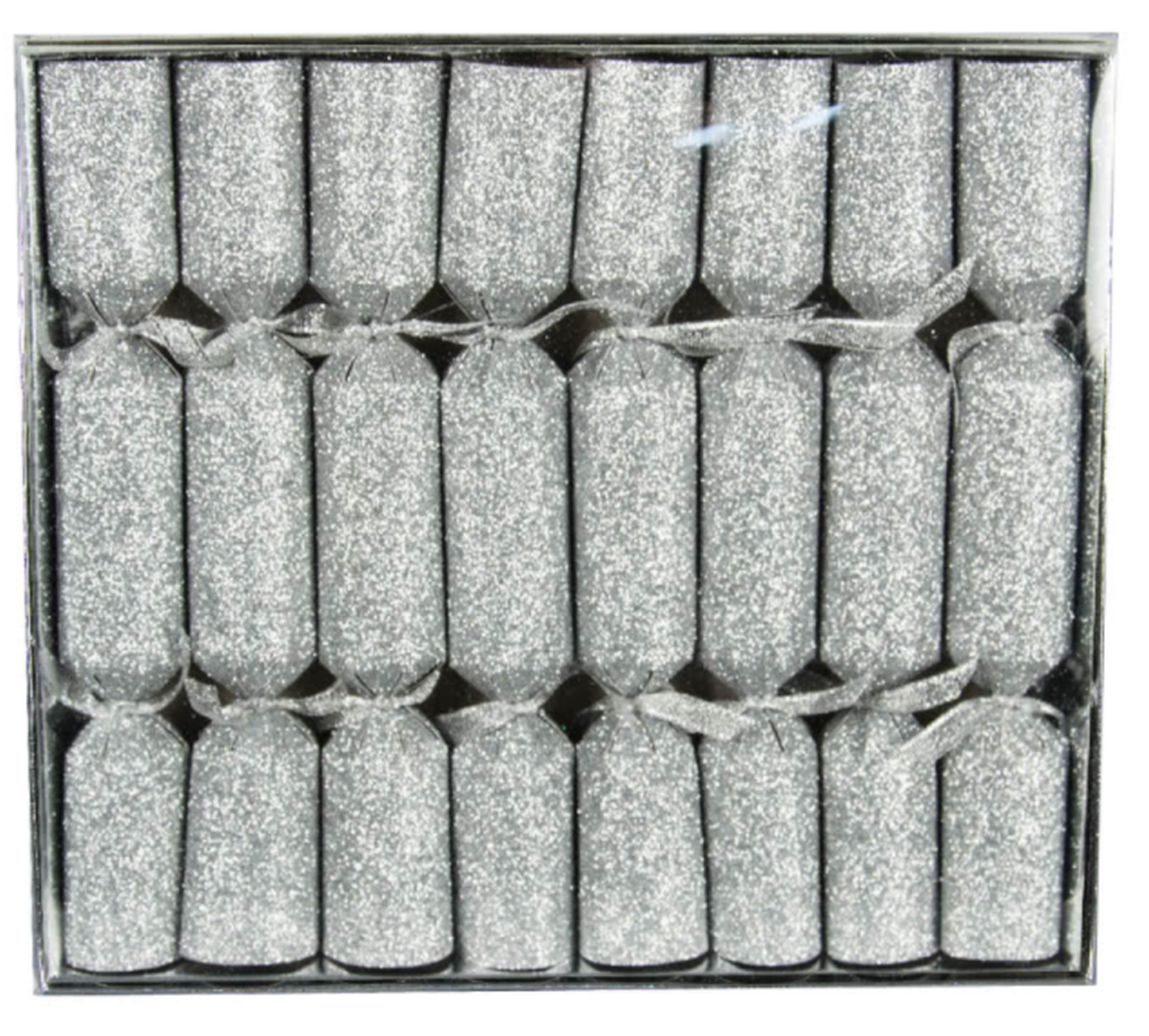 8 Knallbonbons Silber Glitter 8 Knallbonbons Silber Glitter