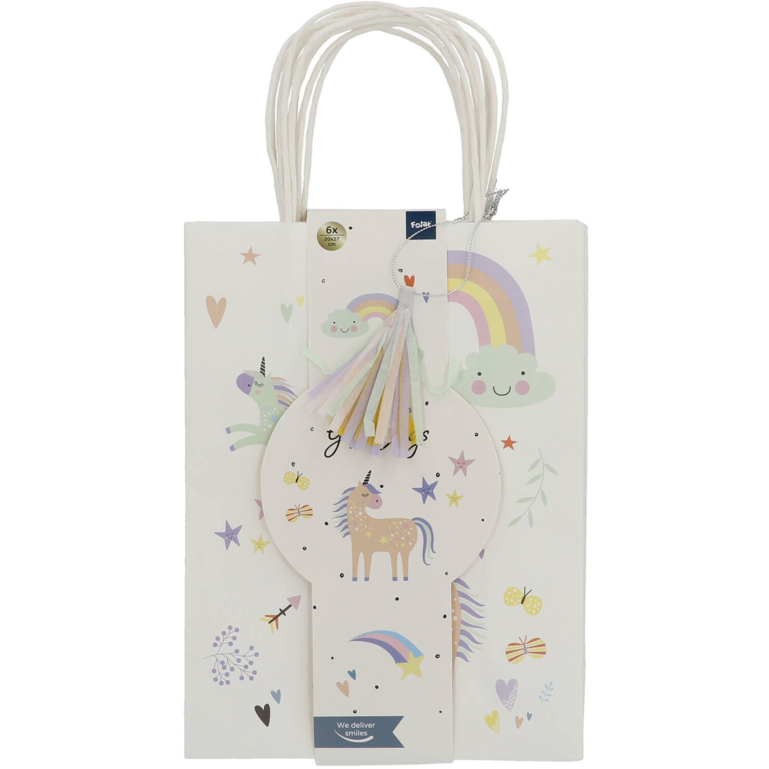 6 Geschenktüten "Regenbogen Einhorn"