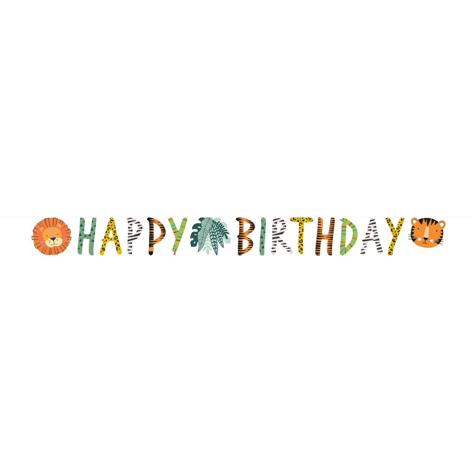 Safari - Girlande "Happy Birthday"