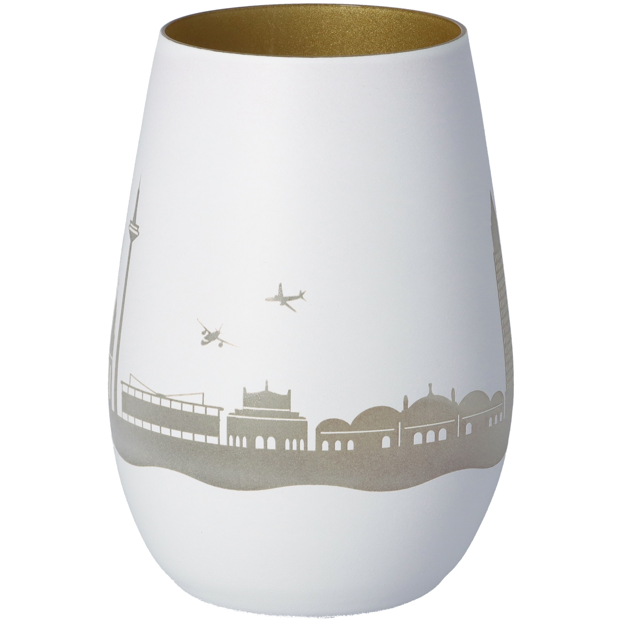Windlicht Skyline Frankfurt Weiß/Gold Windlicht Skyline Frankfurt Weiß/Gold