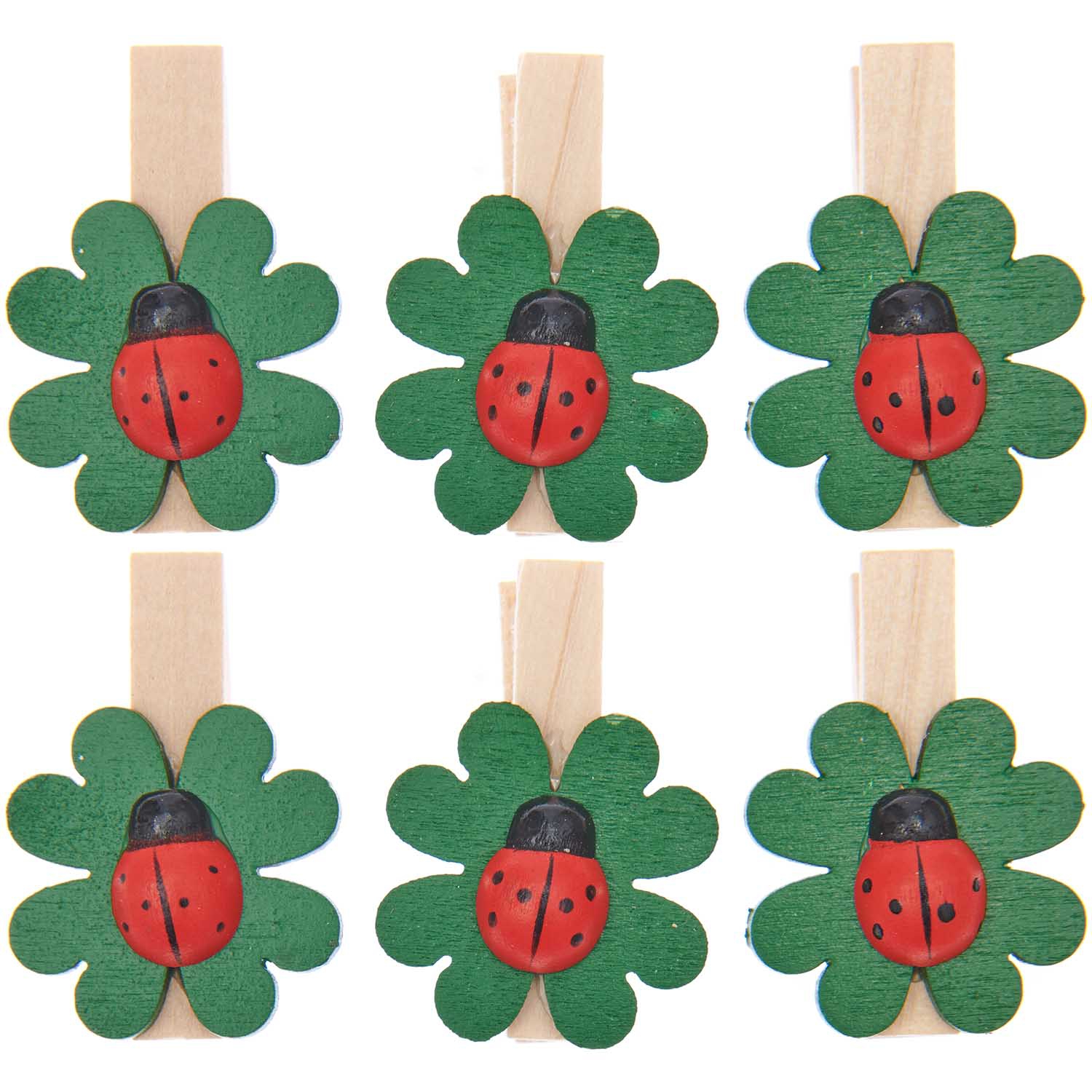 6 Holzklammern "GlĂŒcksklee" 6 Holzklammern "GlĂŒcksklee"