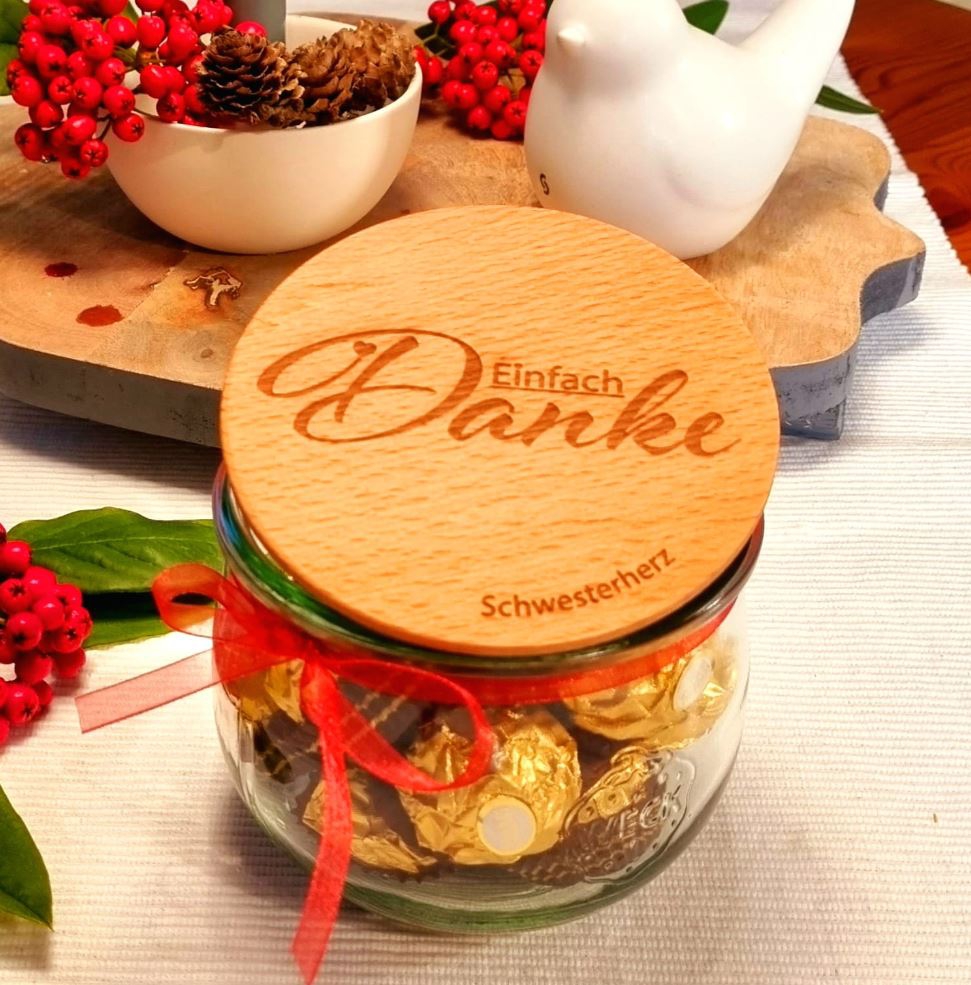Geschenkglas Einfach Danke "Name" 580ml