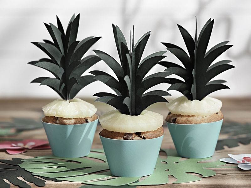 Aloha - 6 3D-Ananas-Cupcake-Topper