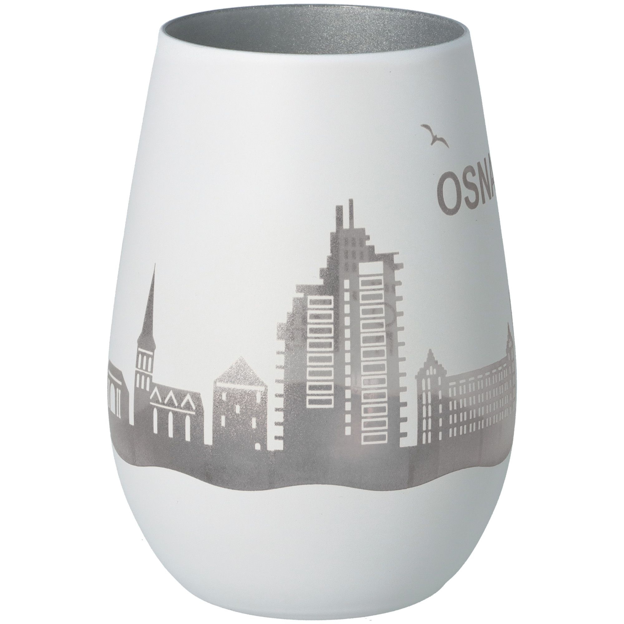 Windlicht Skyline Osnabrück Weiß/Silber Windlicht Skyline Osnabrück Weiß/Silber