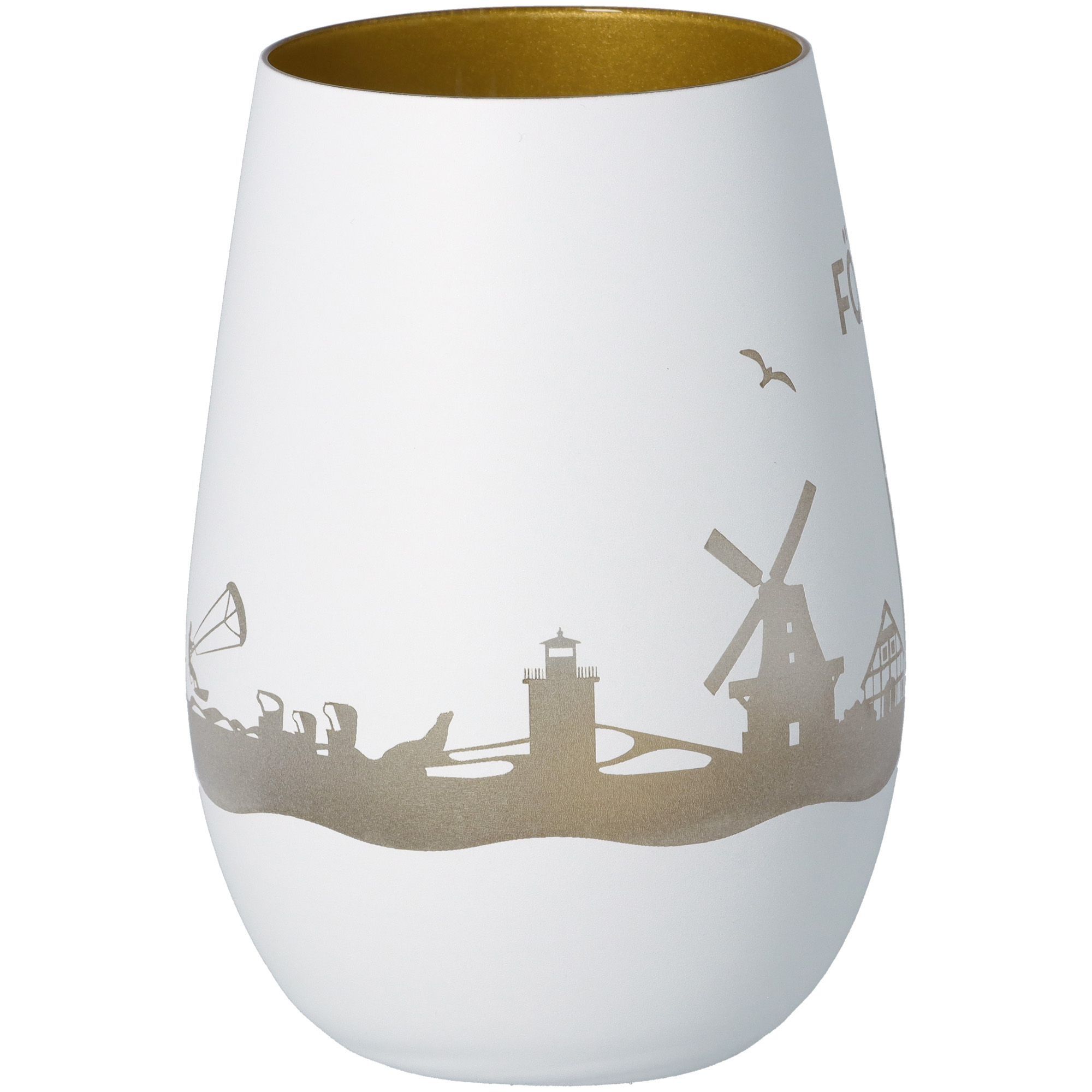 Windlicht Skyline Föhr Weiß/Gold Windlicht Skyline Föhr Weiß/Gold