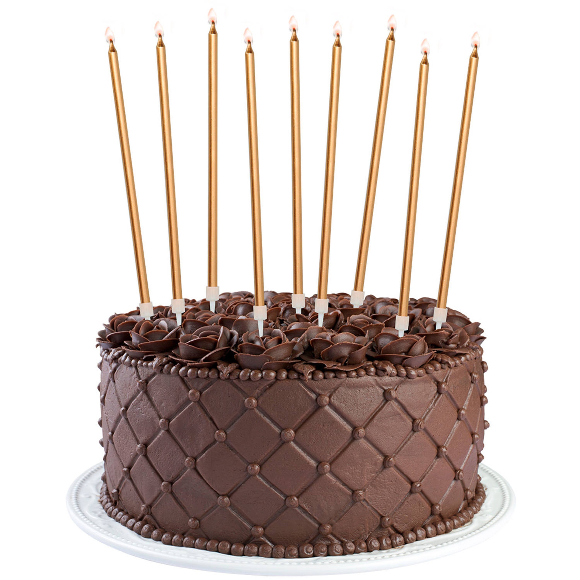 16 Kuchenkerzen "Bronze Metallic"