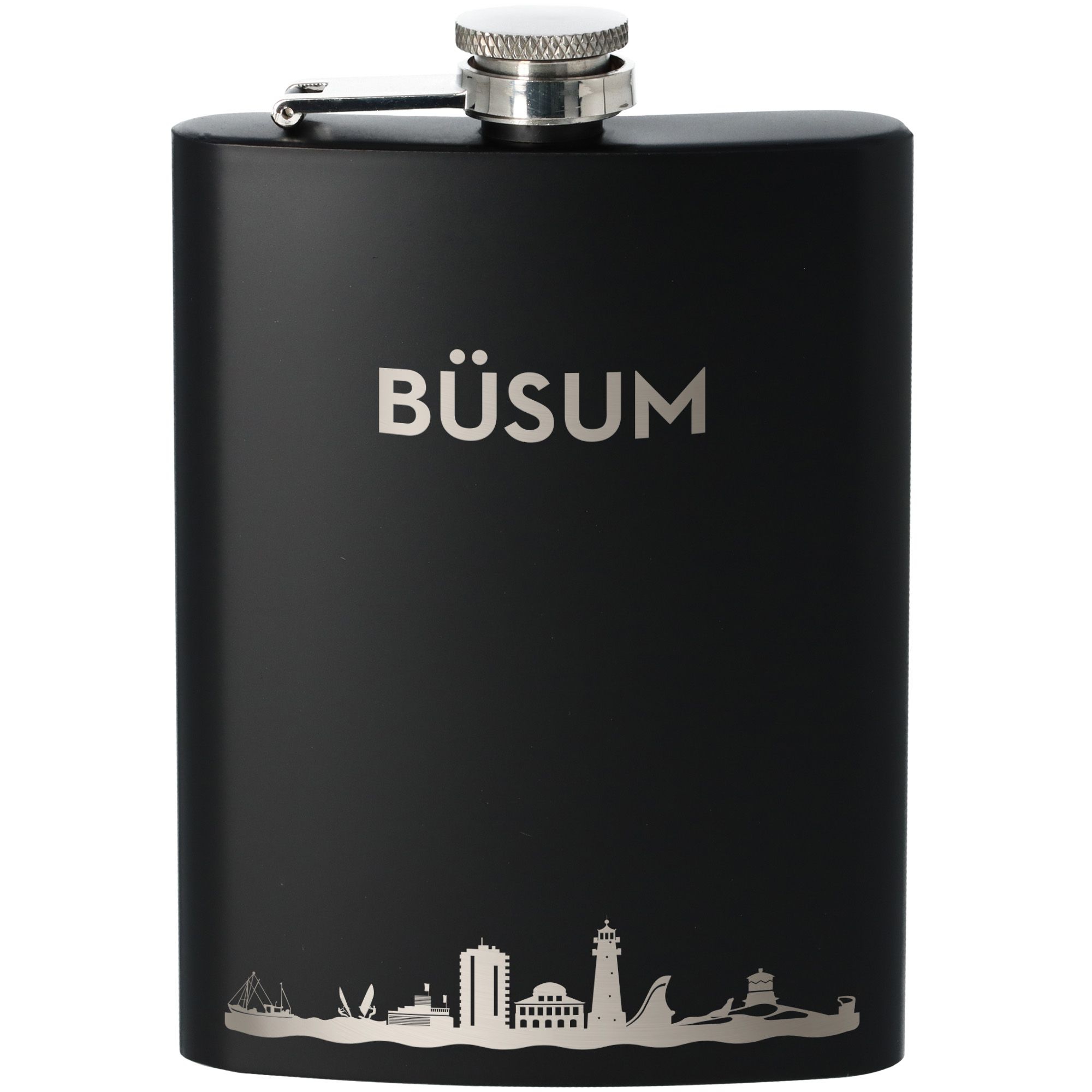 Flachmann Skyline Büsum Schwarz 225ml Flachmann Skyline Büsum Schwarz 225ml