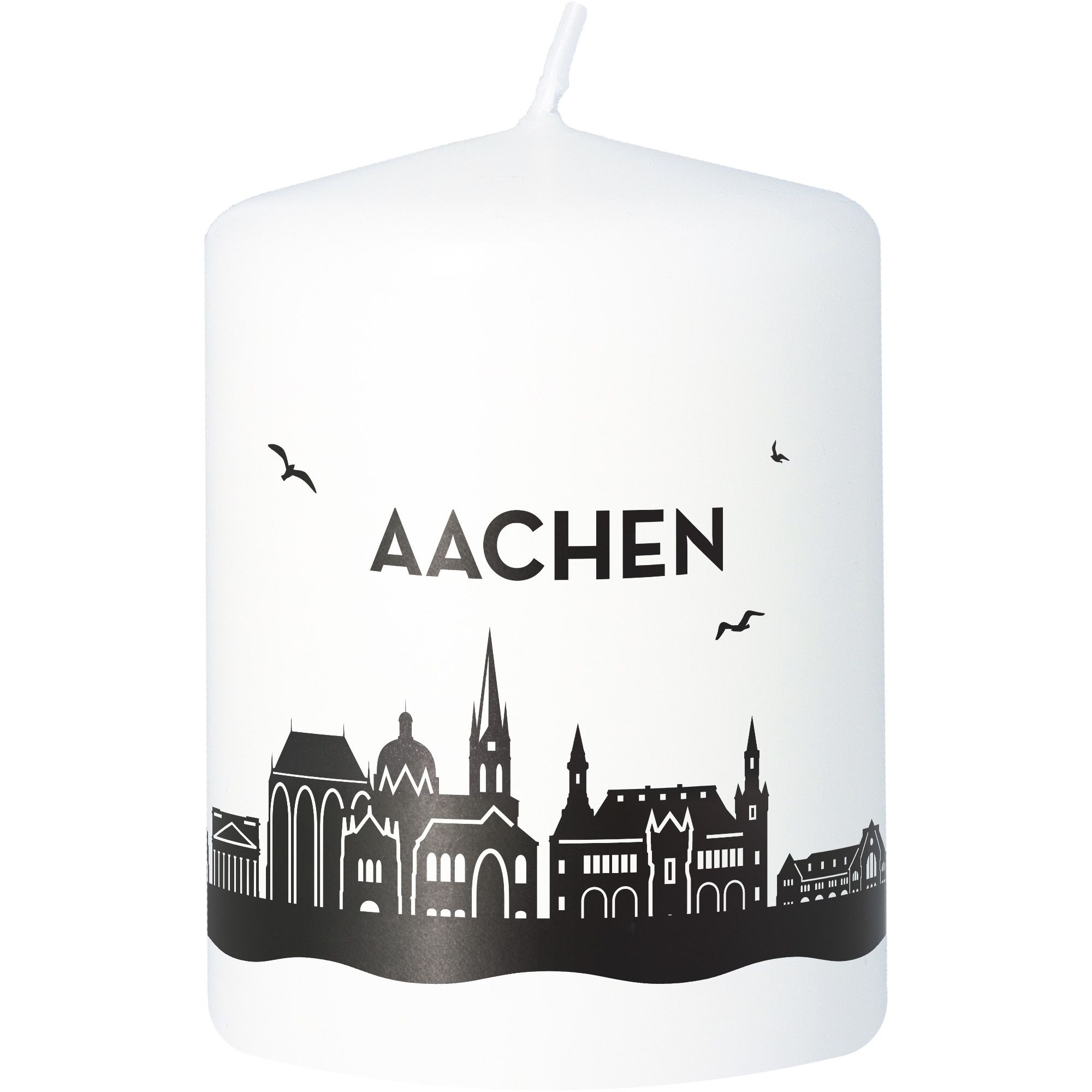 Kerze, Stadtmotiv, Aachen, Wald-Design, Silhouette