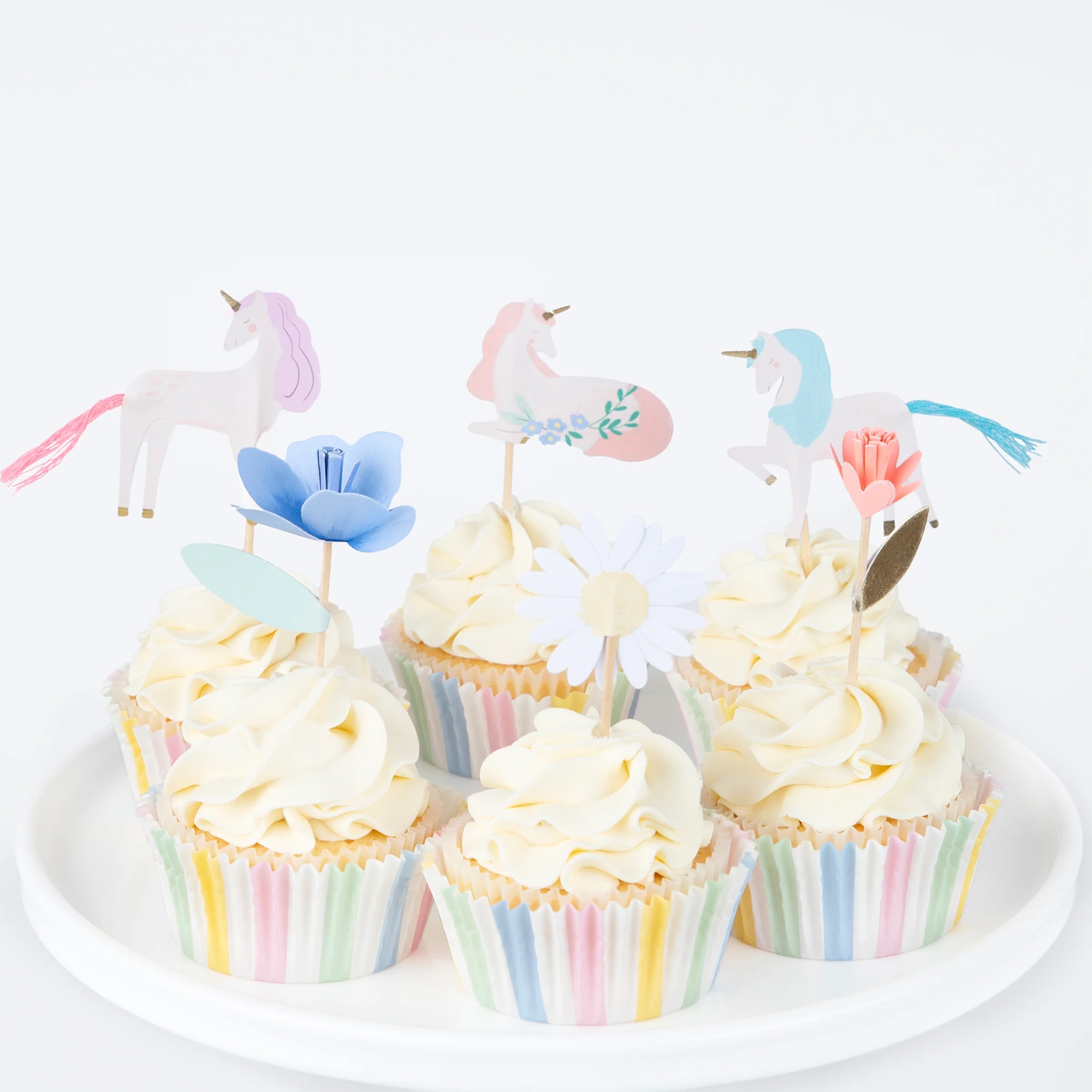 Meri Meri - Cupcake Set "Einhorn", 48 Teilig Torte, Sahne, Törtchen, Geburtstagstorte, Zuckerguss