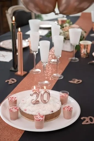 Zahlenkerze "4", Roségold