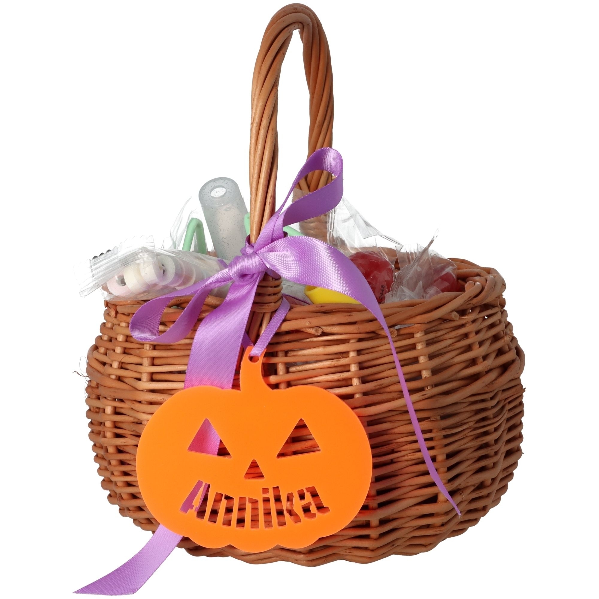 Halloweenkörbchen mit Namen "Kürbis" Korb, Zubehör, Tasche, Handtasche