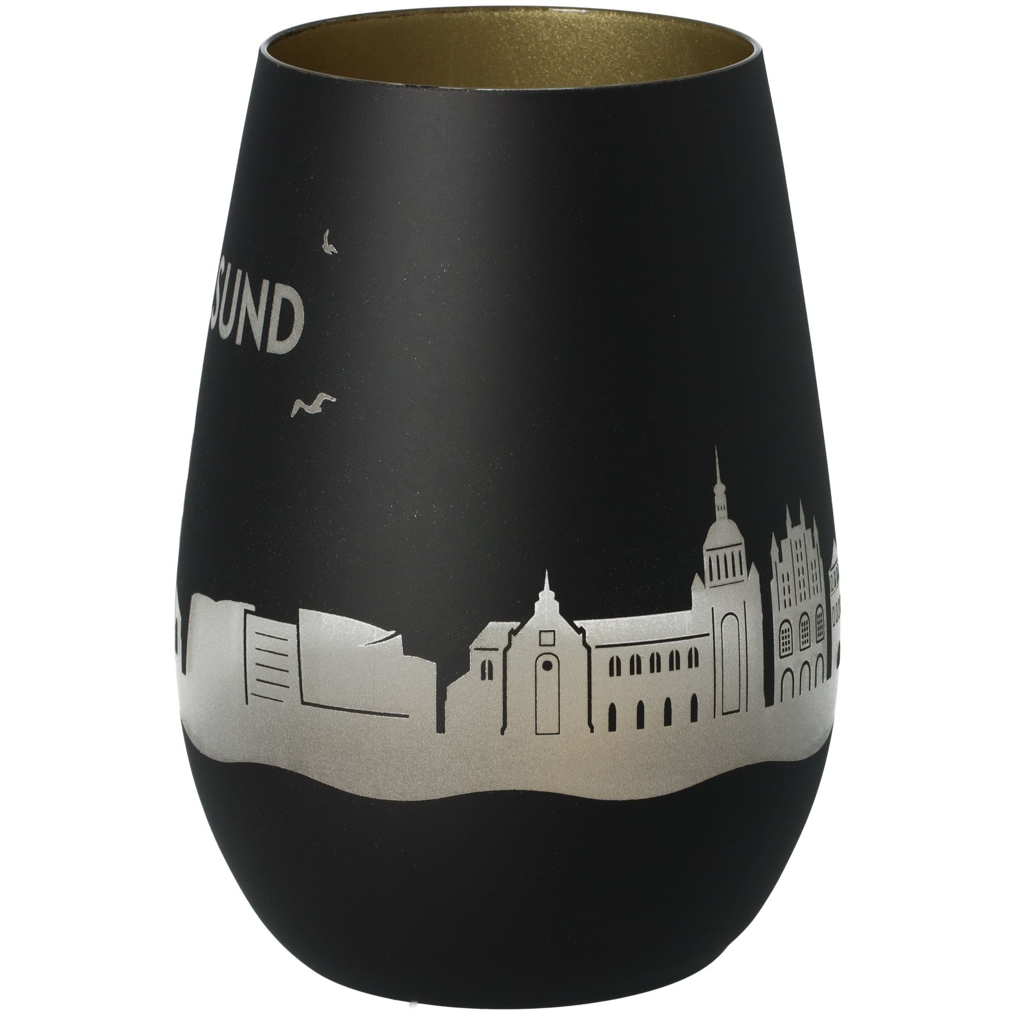 Windlicht Skyline Stralsund Schwarz/Gold Windlicht Skyline Stralsund Schwarz/Gold