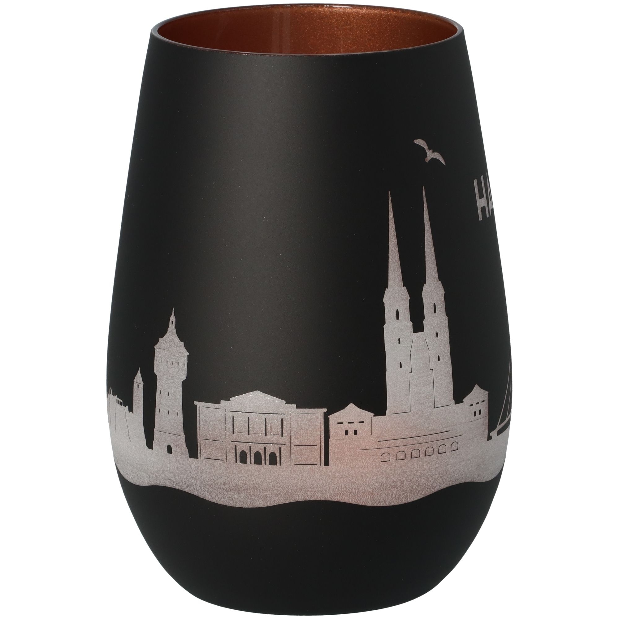 Windlicht Skyline Halle Schwarz/Bronze Krug, Töpferei, Vase