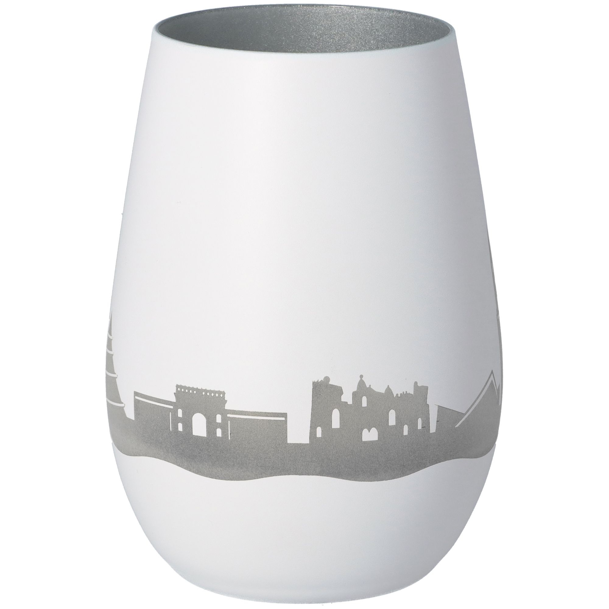 Windlicht Skyline Magdeburg Weiß/Silber Windlicht Skyline Magdeburg Weiß/Silber