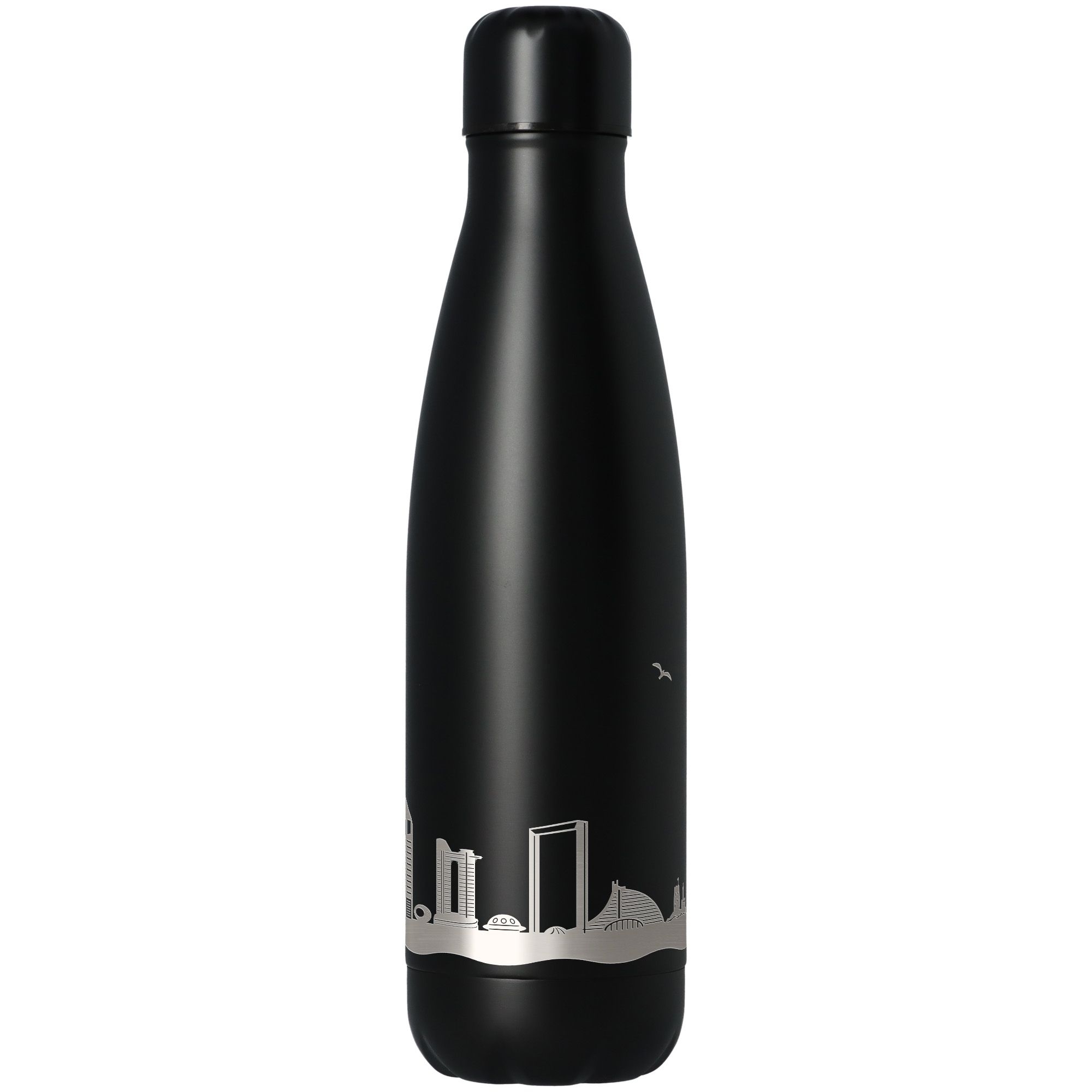 Trinkflasche Skyline Dubai Schwarz 500ml Flasche, Wasserflasche
