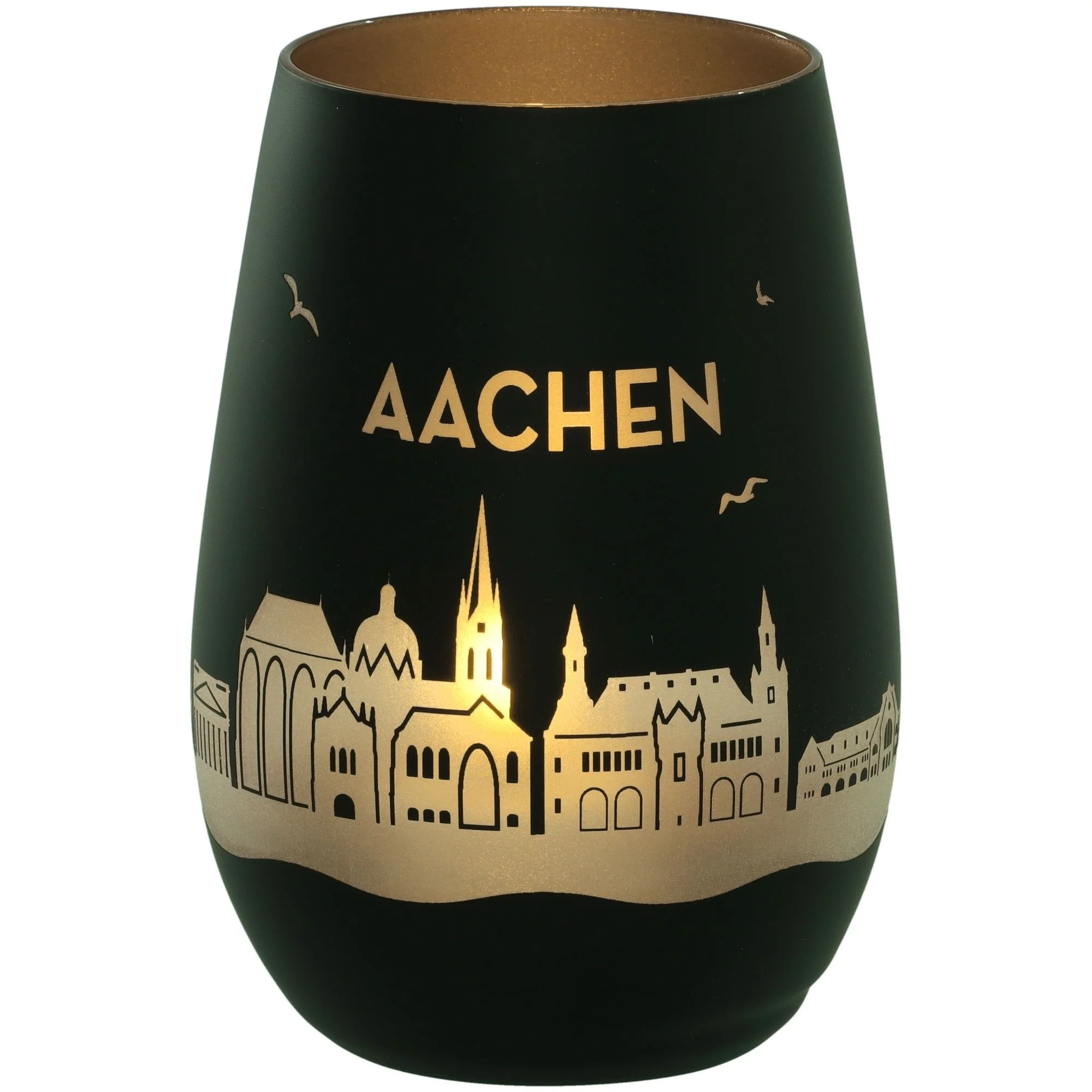 Kunststoffbecher, Becher, Städtische Skylines, Aachen, goldene Gravur