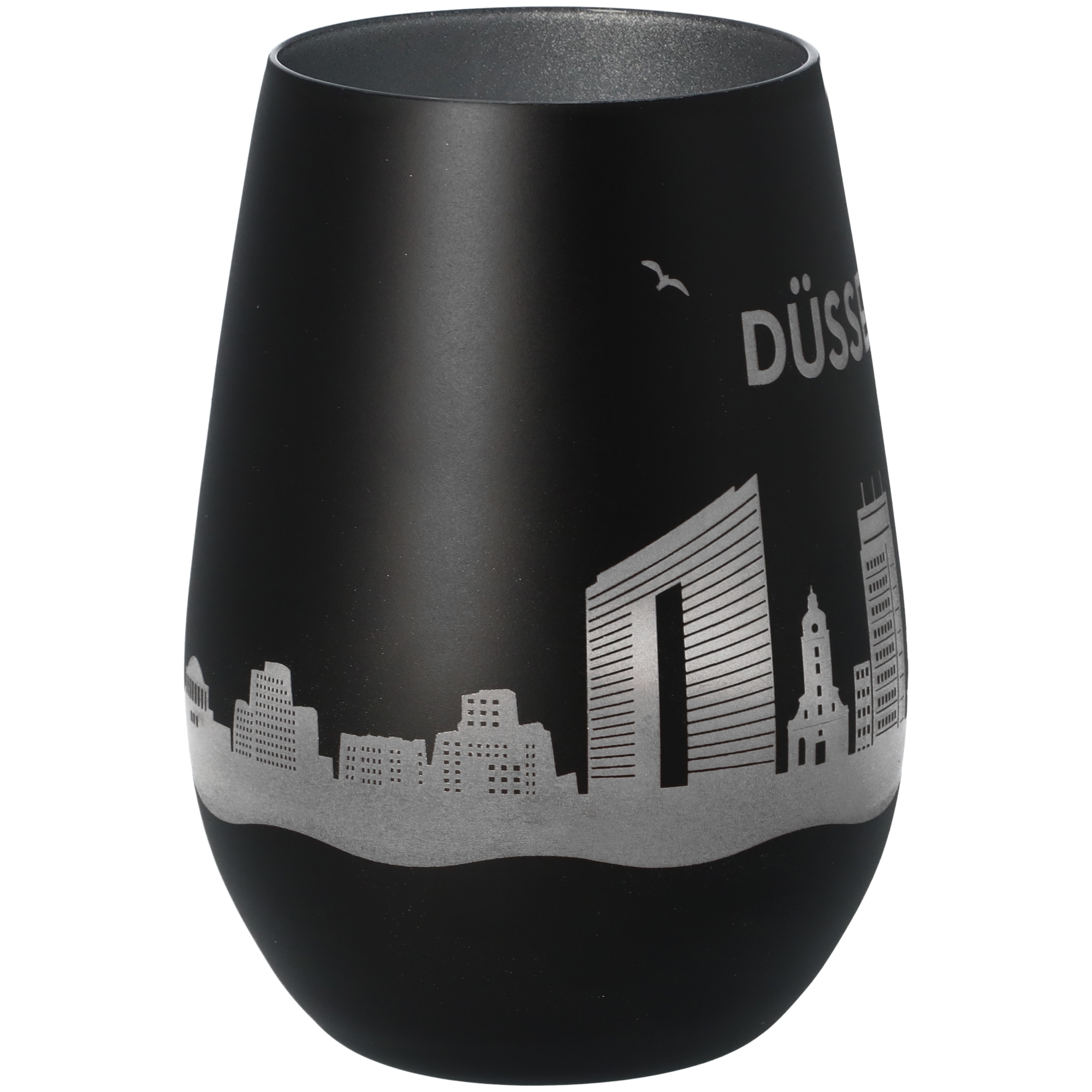 Windlicht Skyline Düsseldorf Schwarz/Silber Windlicht Skyline Düsseldorf Schwarz/Silber