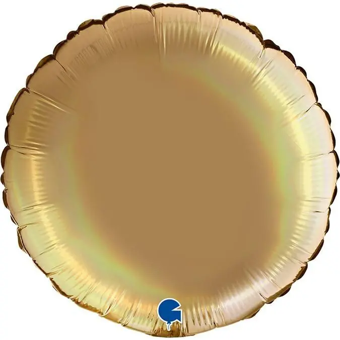 Folienballon Rund Rainbow Holo Platinum Champagne 45cm