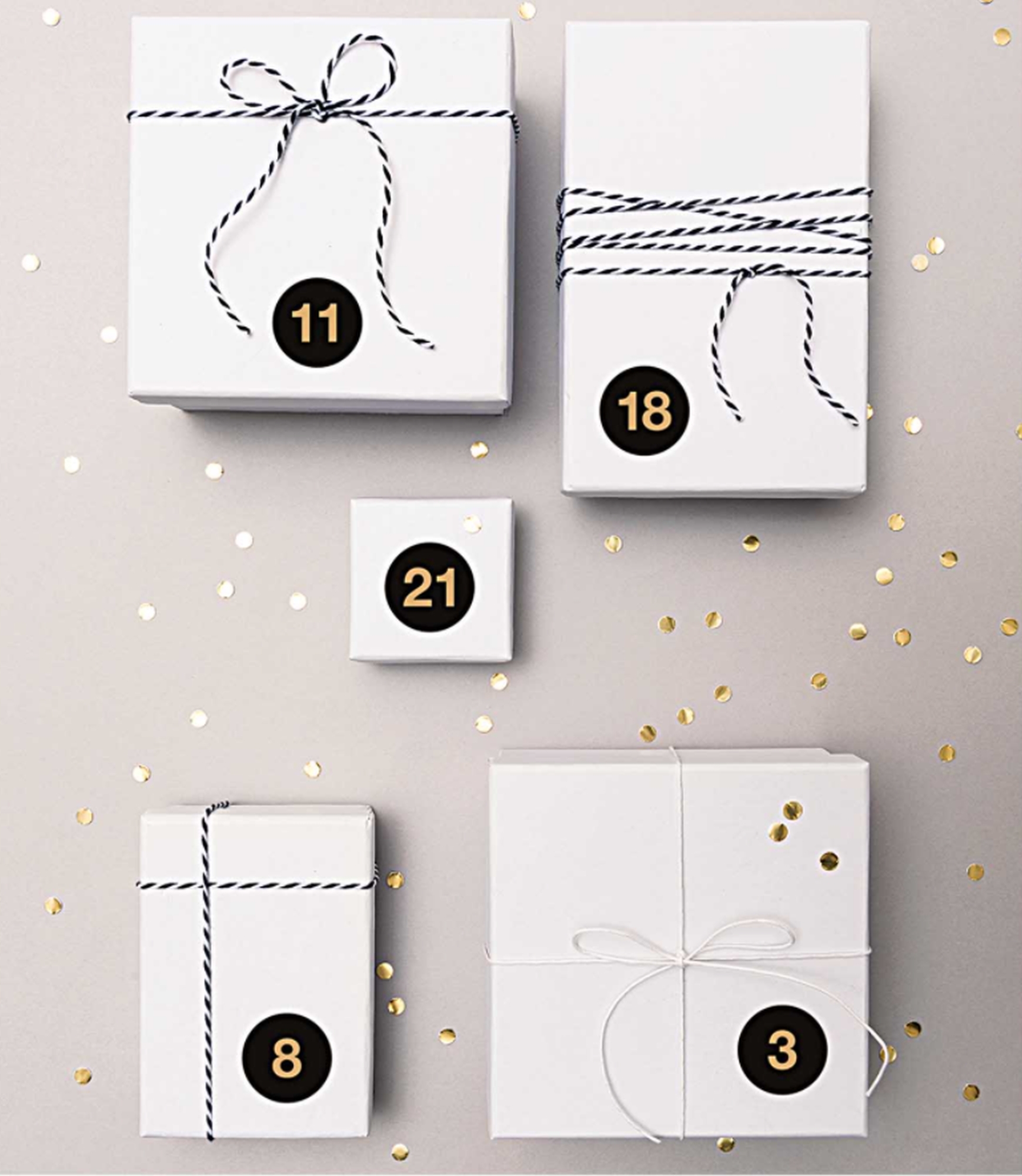 Adventskalender Sticker - Schwarz / Gold Adventskalender Sticker - Schwarz / Gold