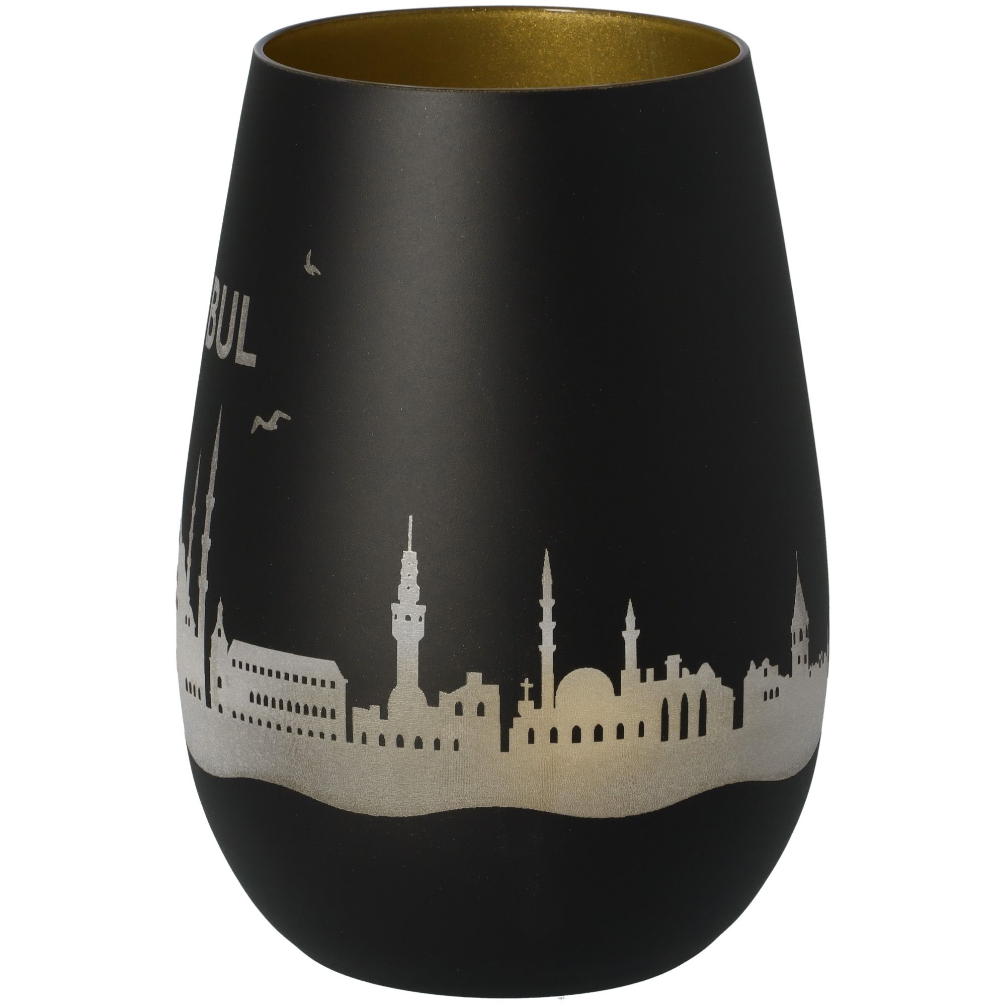 Windlicht Skyline Istanbul Schwarz/Gold Töpferei, Krug, Lampe, Tasse