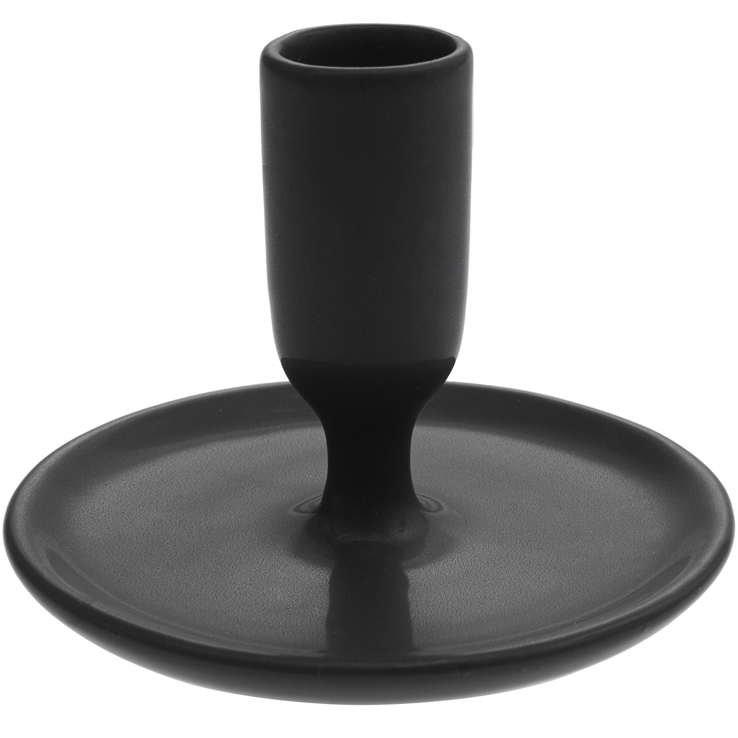 Stielkerzenhalter aus Keramik- groß, Schwarz Stielkerzenhalter aus Keramik- groß, Schwarz