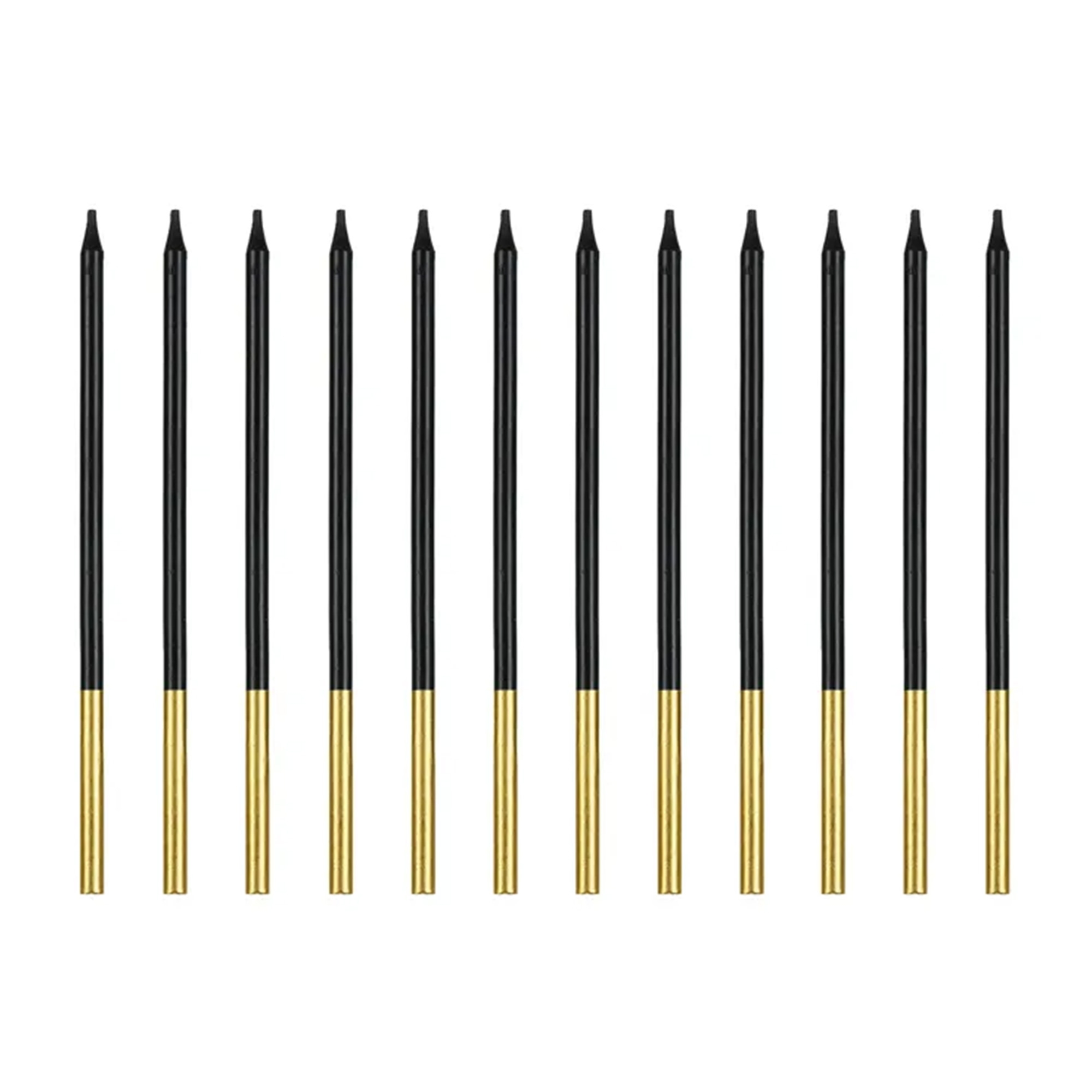 12 Geburtstagskerzen in Schwarz/Gold 12 Geburtstagskerzen in Schwarz/Gold