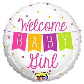 Folienballon Welcome Baby Girl Girlande 45cm Folienballon Welcome Baby Girl Girlande 45cm