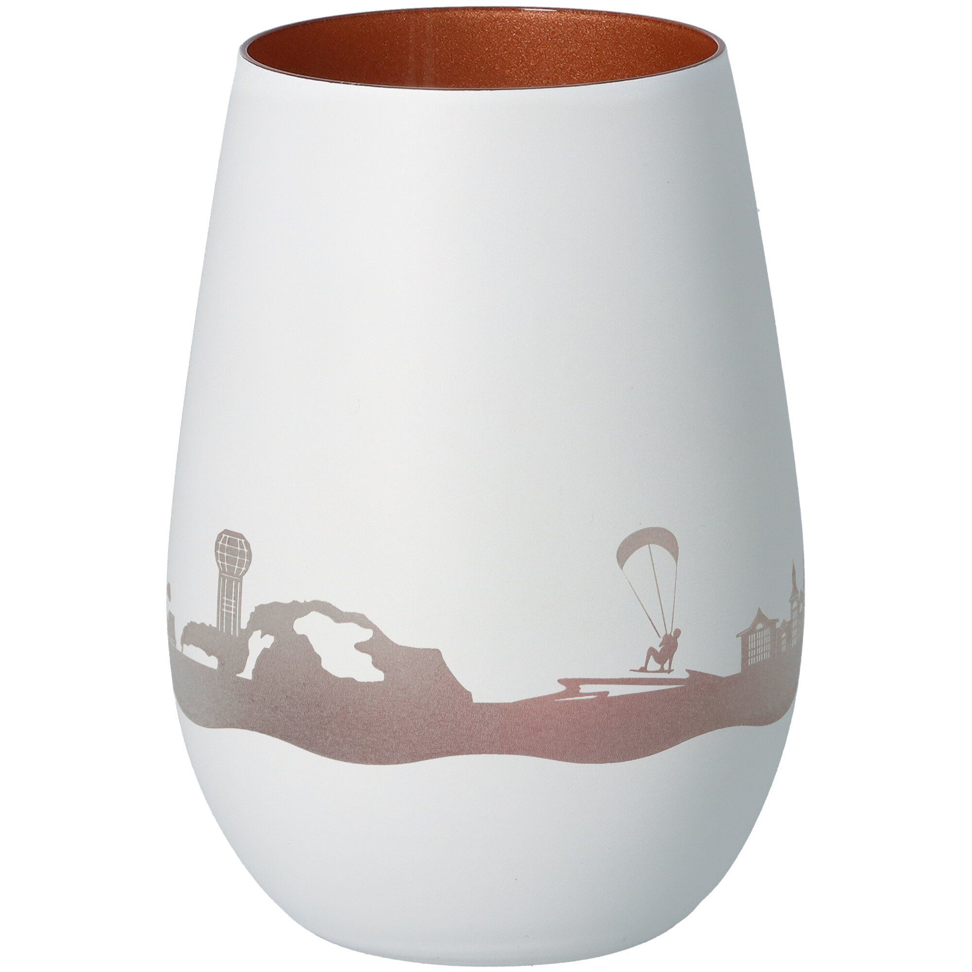 Windlicht Skyline Rügen Weiß/Bronze Töpferei, Krug, Vase, Kunst, Porzellan