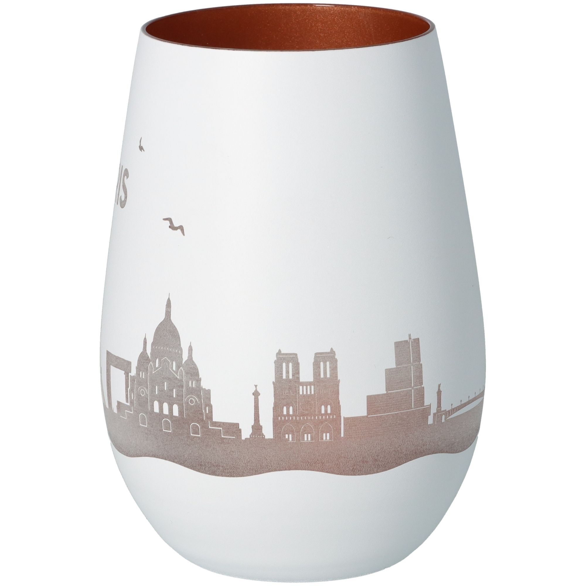 Windlicht Skyline Paris Weiß/Bronze Töpferei, Krug, Vase, Kunst, Porzellan