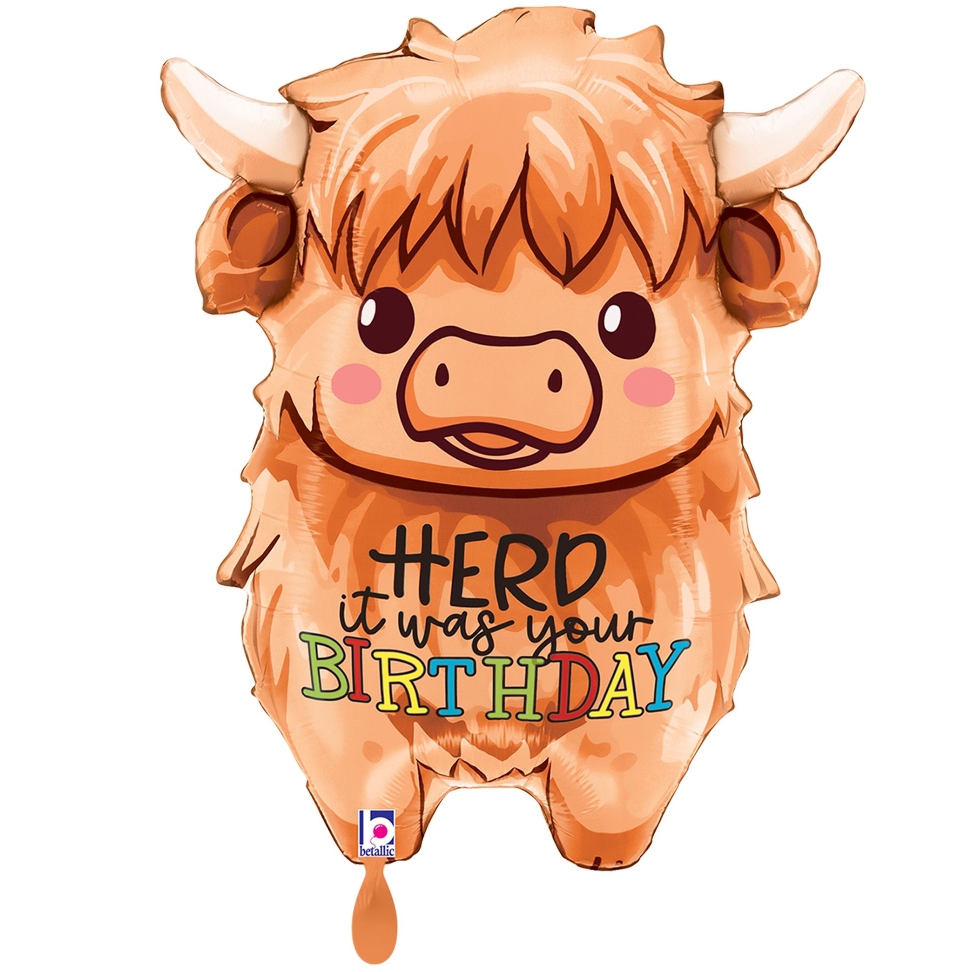 Folienballon "Birthday Cow" 70 cm Hund, Säugetier, Haustier, Gesicht, Person