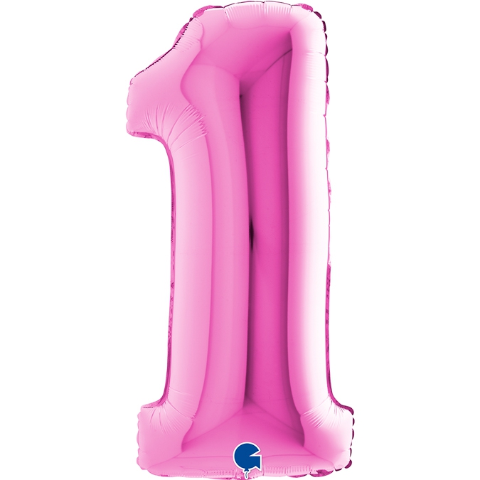 Folienballon Zahl 1 Pink 100cm
