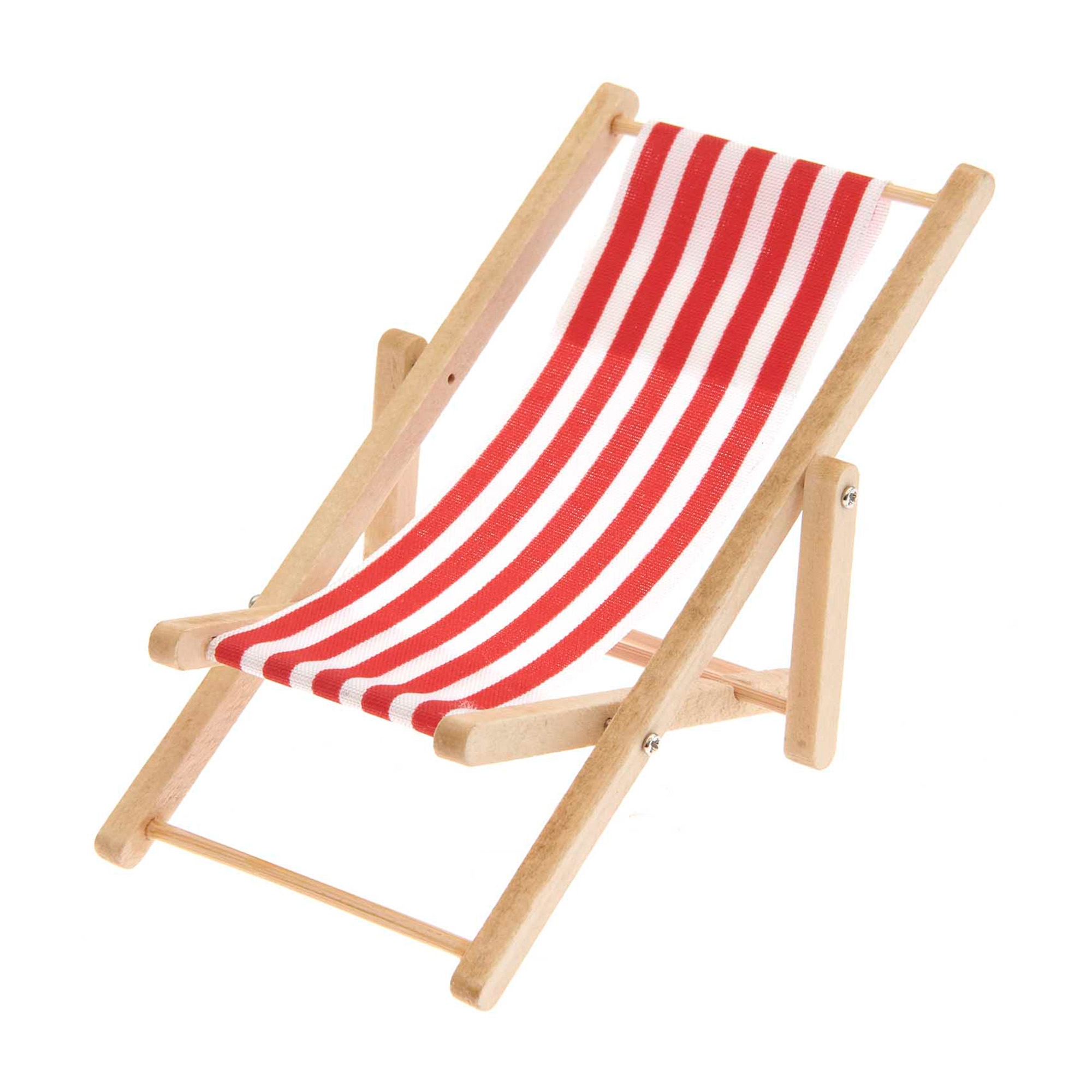 d663b7f74f250ea541ab0e19a03c2b9613edc603 Miniatur "Strandliege Rot-Weiß" für die Wichteltür