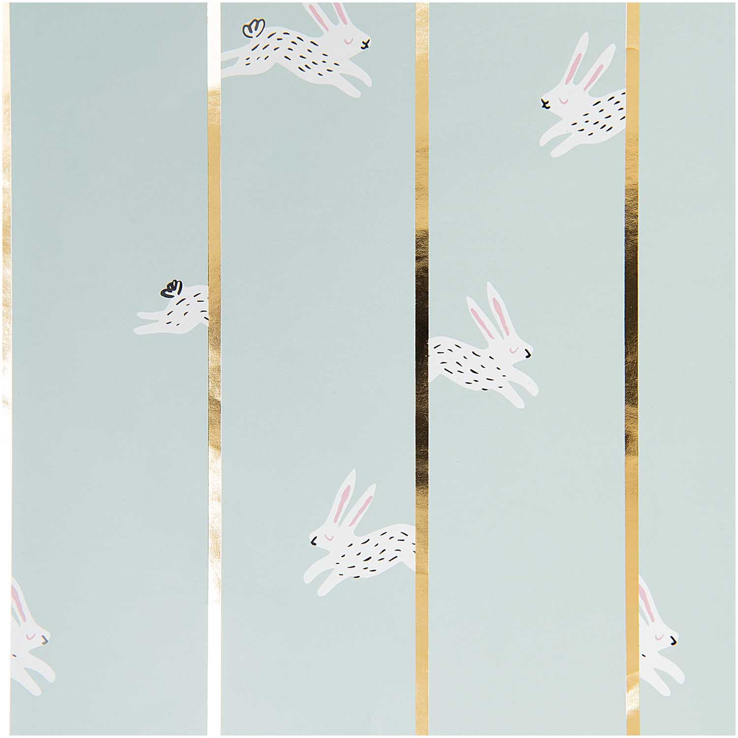 Geschenkpapier auf Rolle, "Hase"- Mint/Gold 2m Geschenkpapier auf Rolle, "Hase"- Mint/Gold 2m