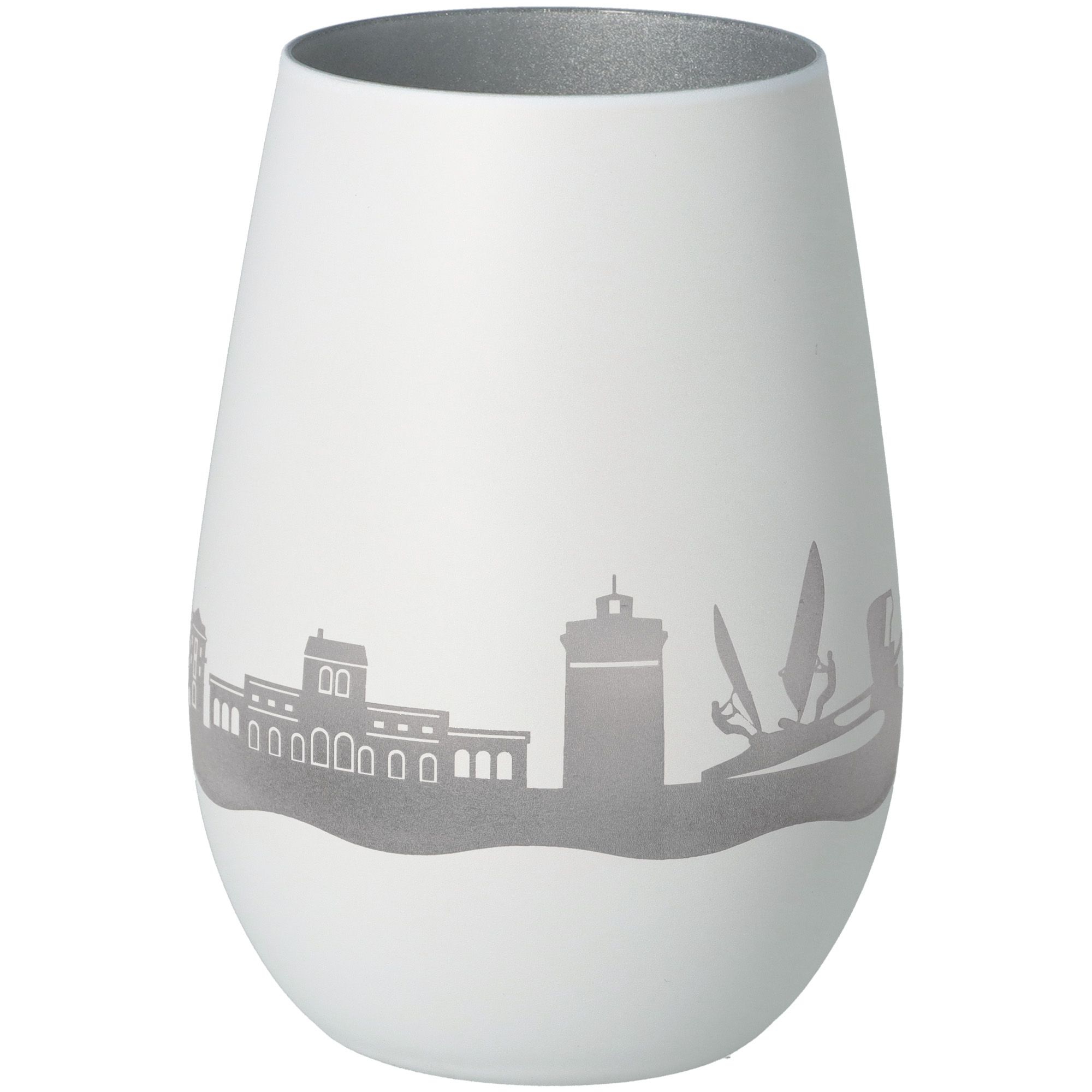 Windlicht Skyline Juist Weiß/Silber Windlicht Skyline Juist Weiß/Silber